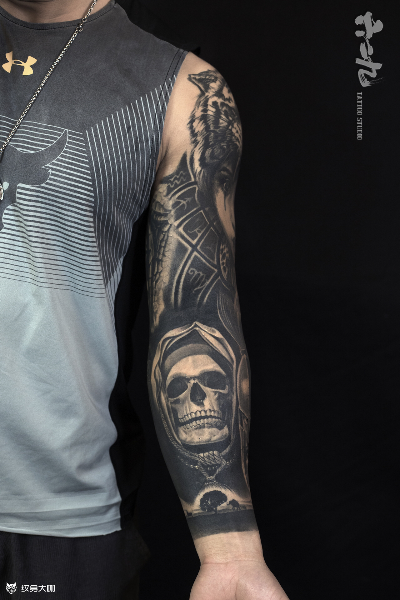 欧美写实花臂恢复后