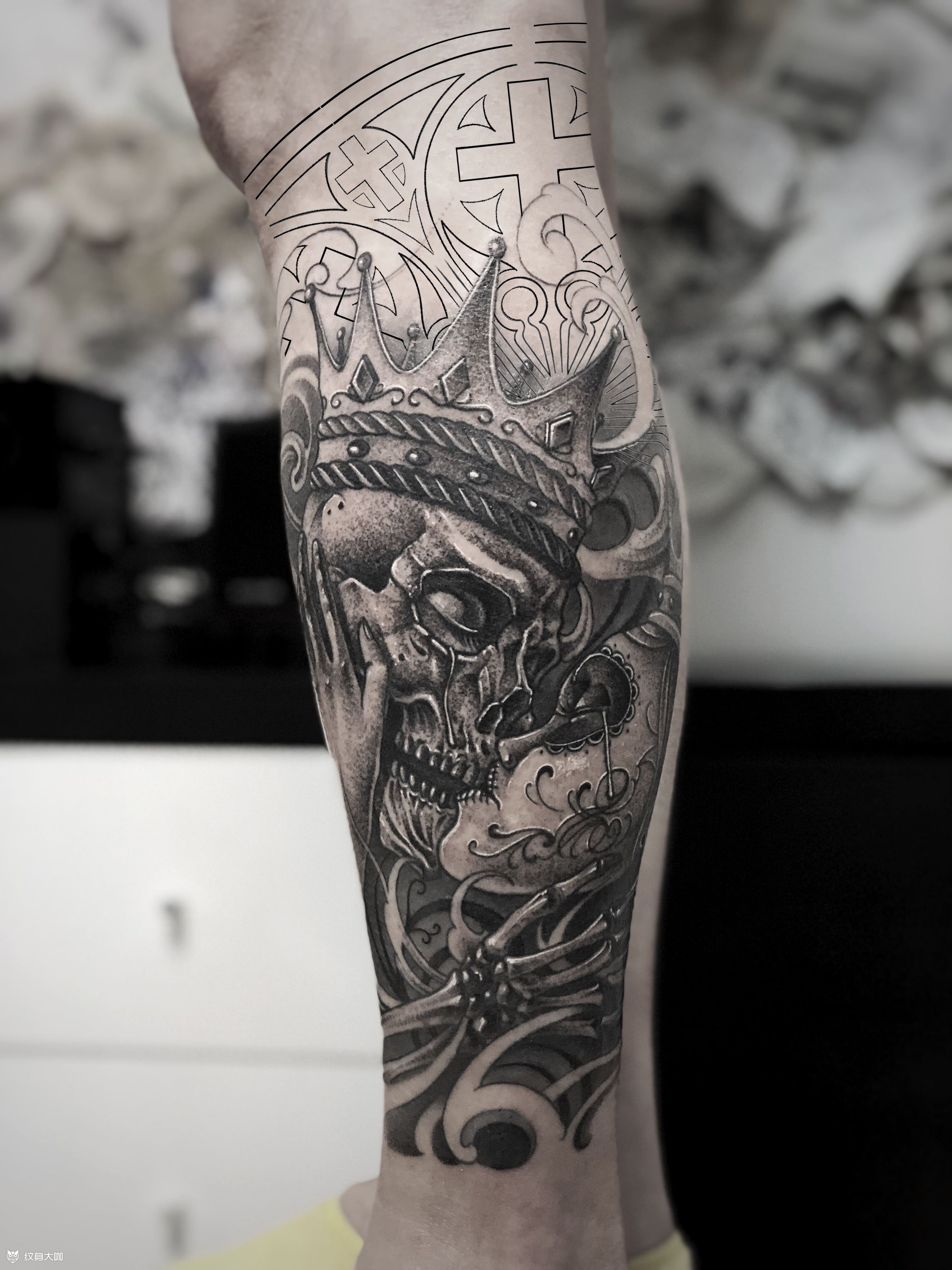 墨西哥亡灵_纹身图案手稿图片_晓鹏的纹身作品集