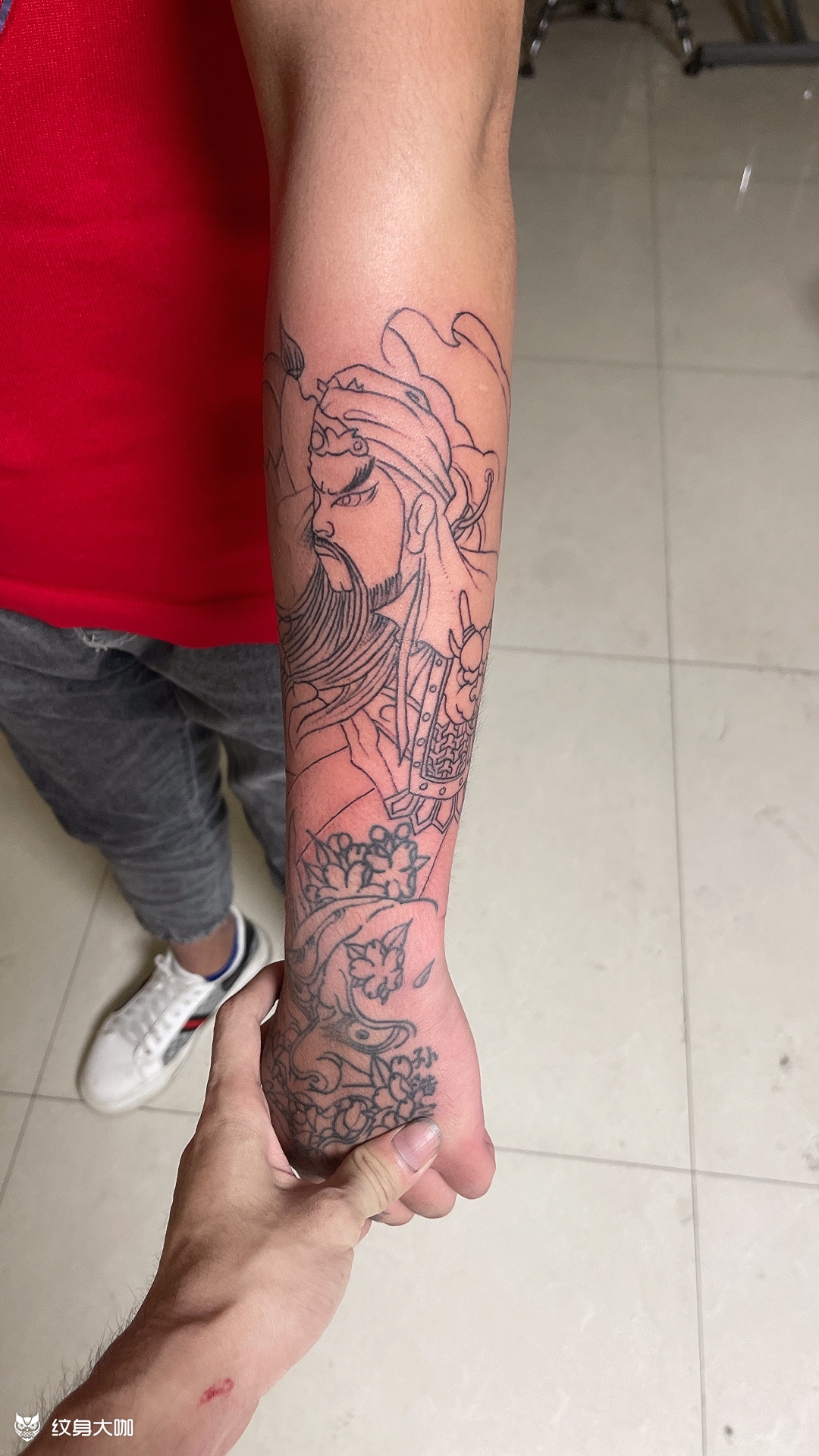 小臂关公_纹身图案手稿图片_阿龙的纹身作品集