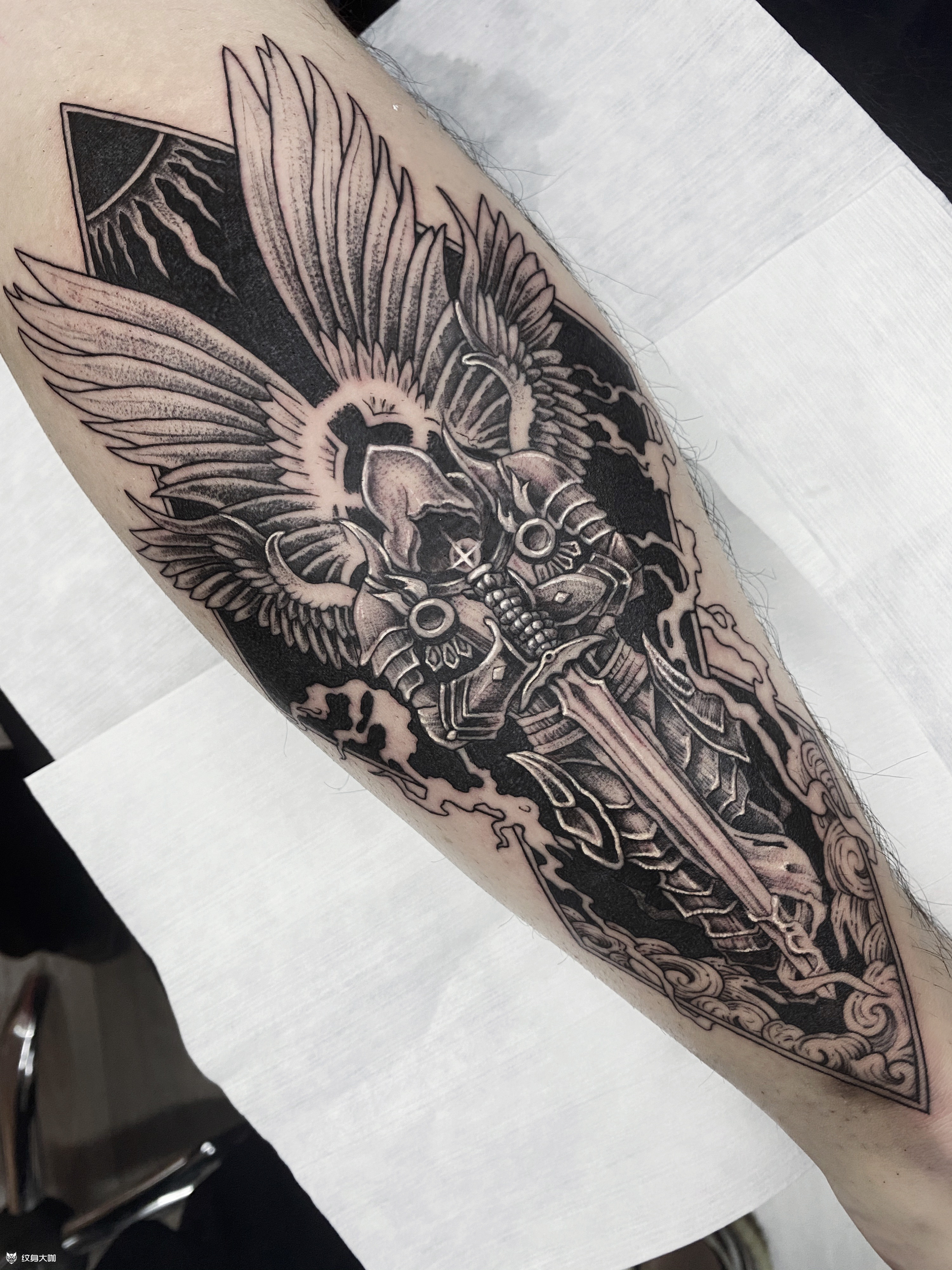 审判天使_纹身图案手稿图片_dz的纹身作品集