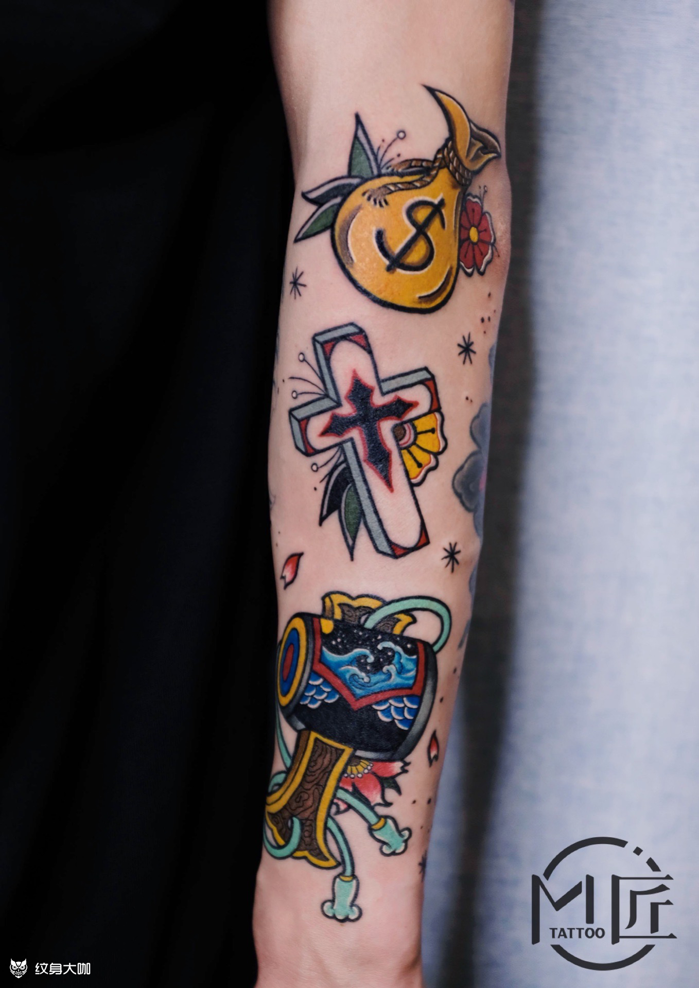 【原创设计】拼接花臂_纹身图案手稿图片_mao的纹身作品集