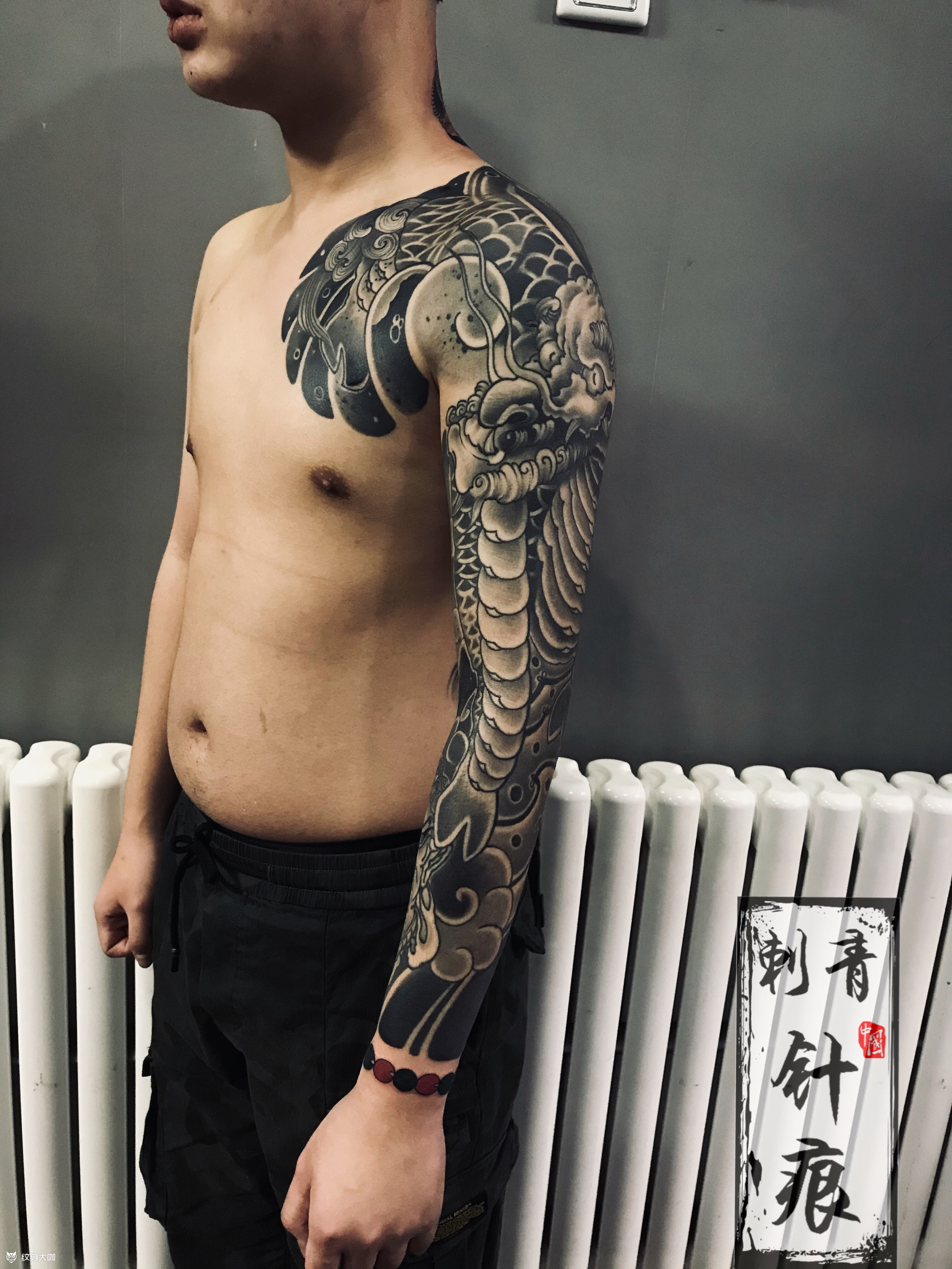 半甲花臂_纹身图案手稿图片_王家强的纹身作品集