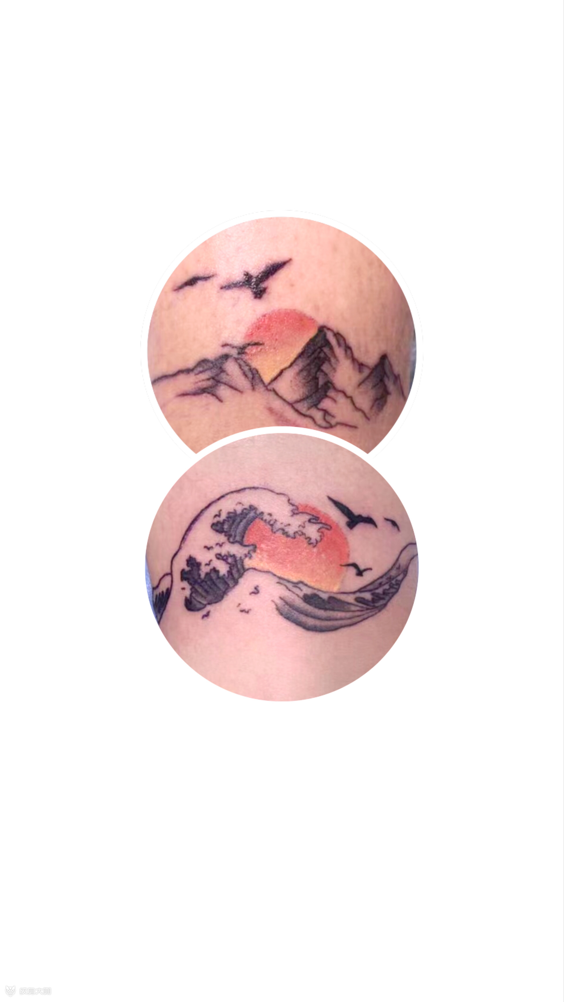 情侣山海_纹身图案手稿图片_阿迪的纹身作品集