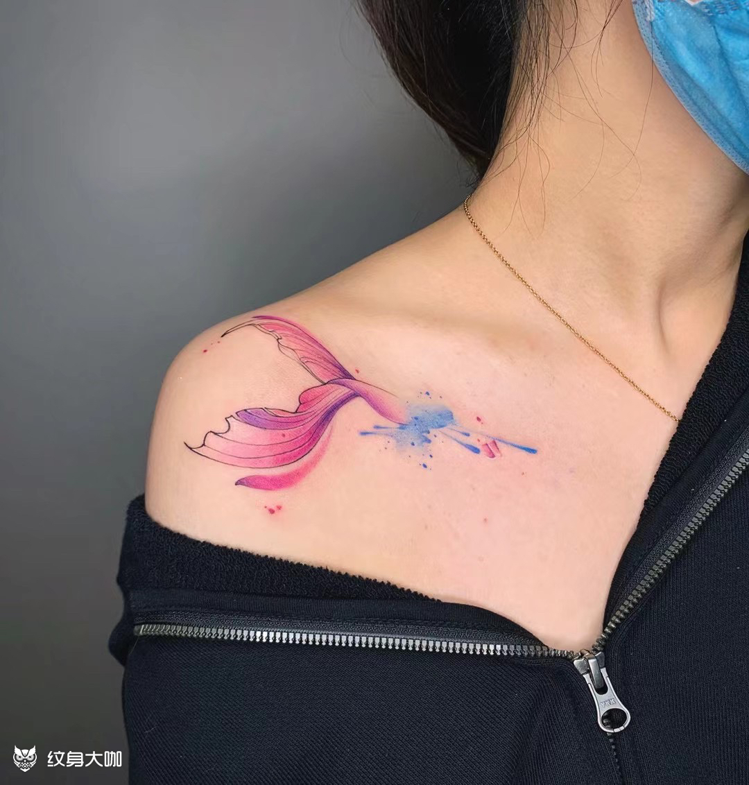 鱼尾#_纹身图案手稿图片_lee的纹身作品集