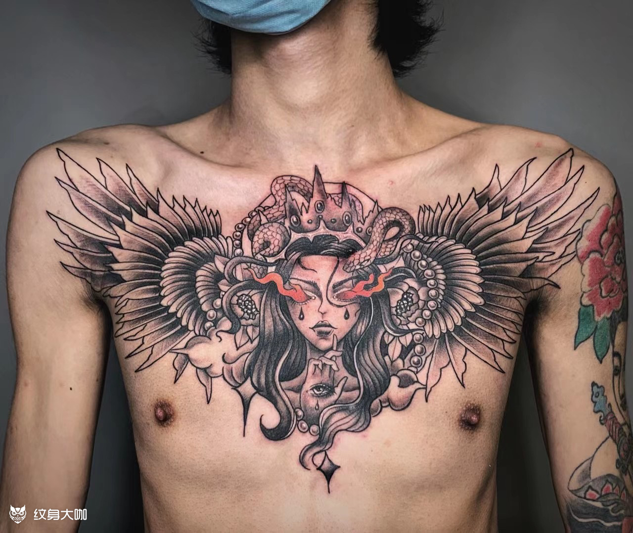 花胸#_纹身图案手稿图片_lee的纹身作品集