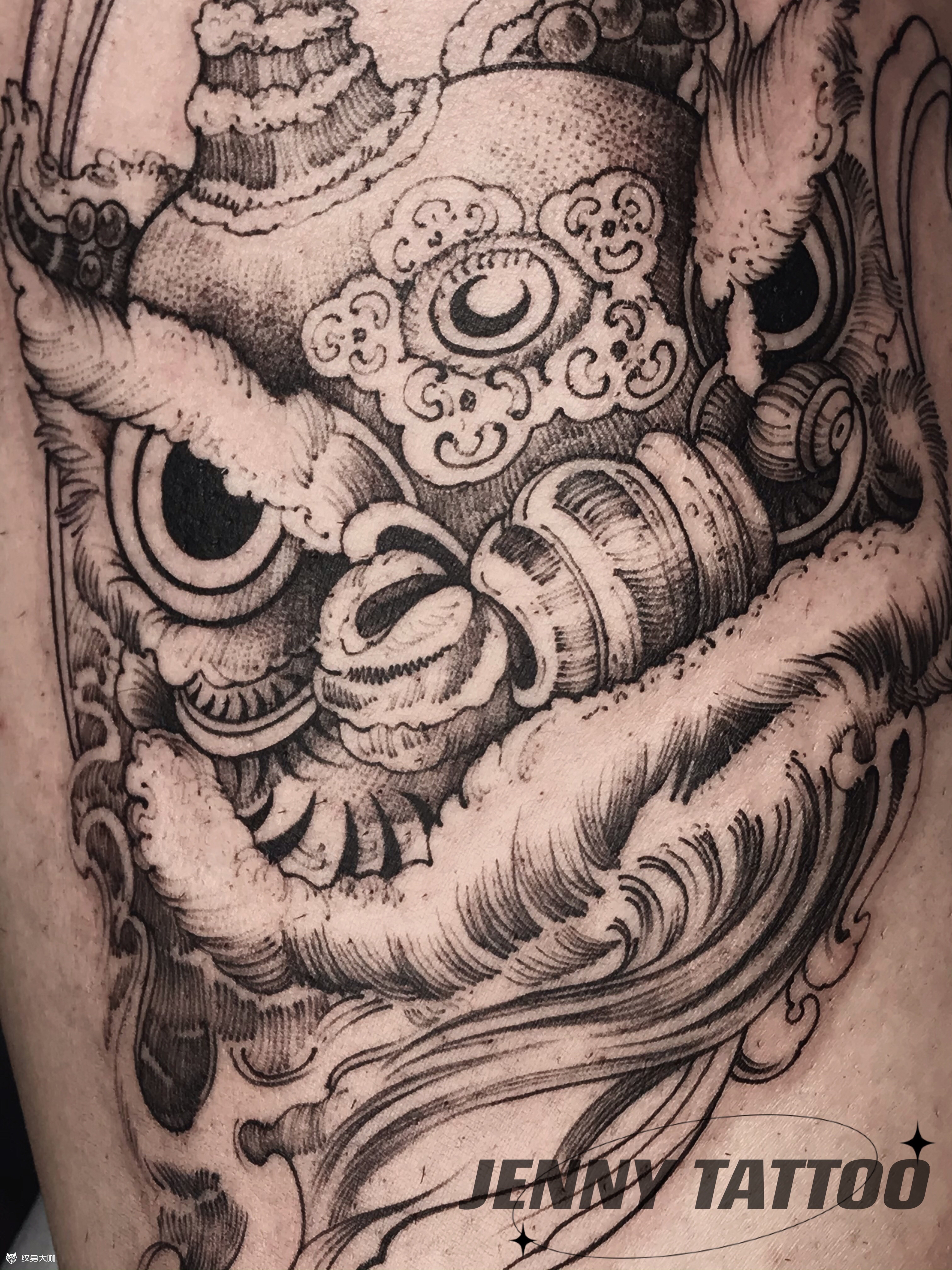 醒狮_纹身图案手稿图片_ jenny的纹身作品集