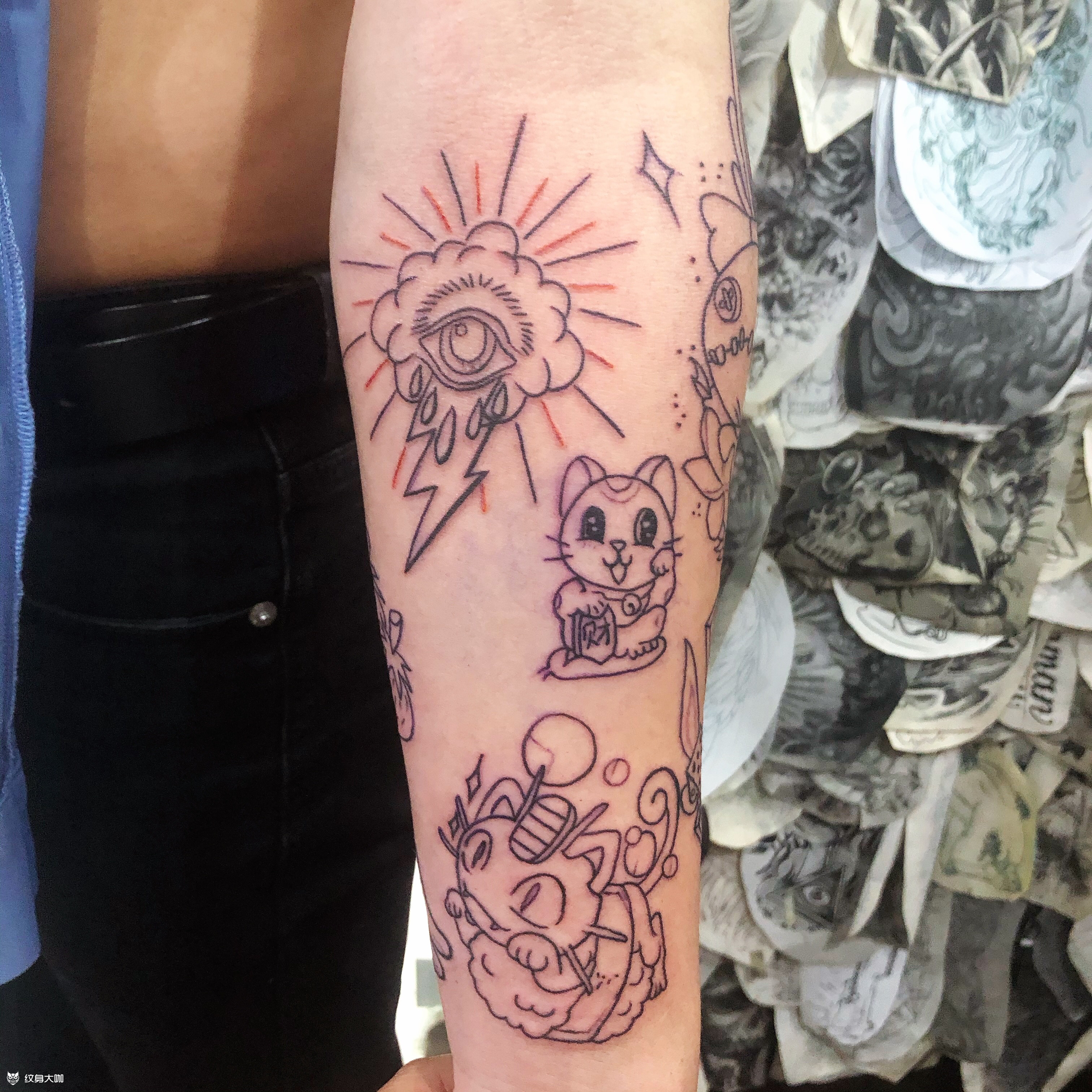 拼接小臂_纹身图案手稿图片_罗晓晖的纹身作品集