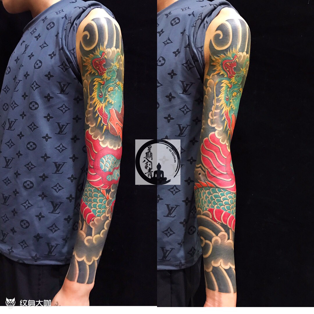 老传统龙_纹身图案手稿图片_段金龙的纹身作品集