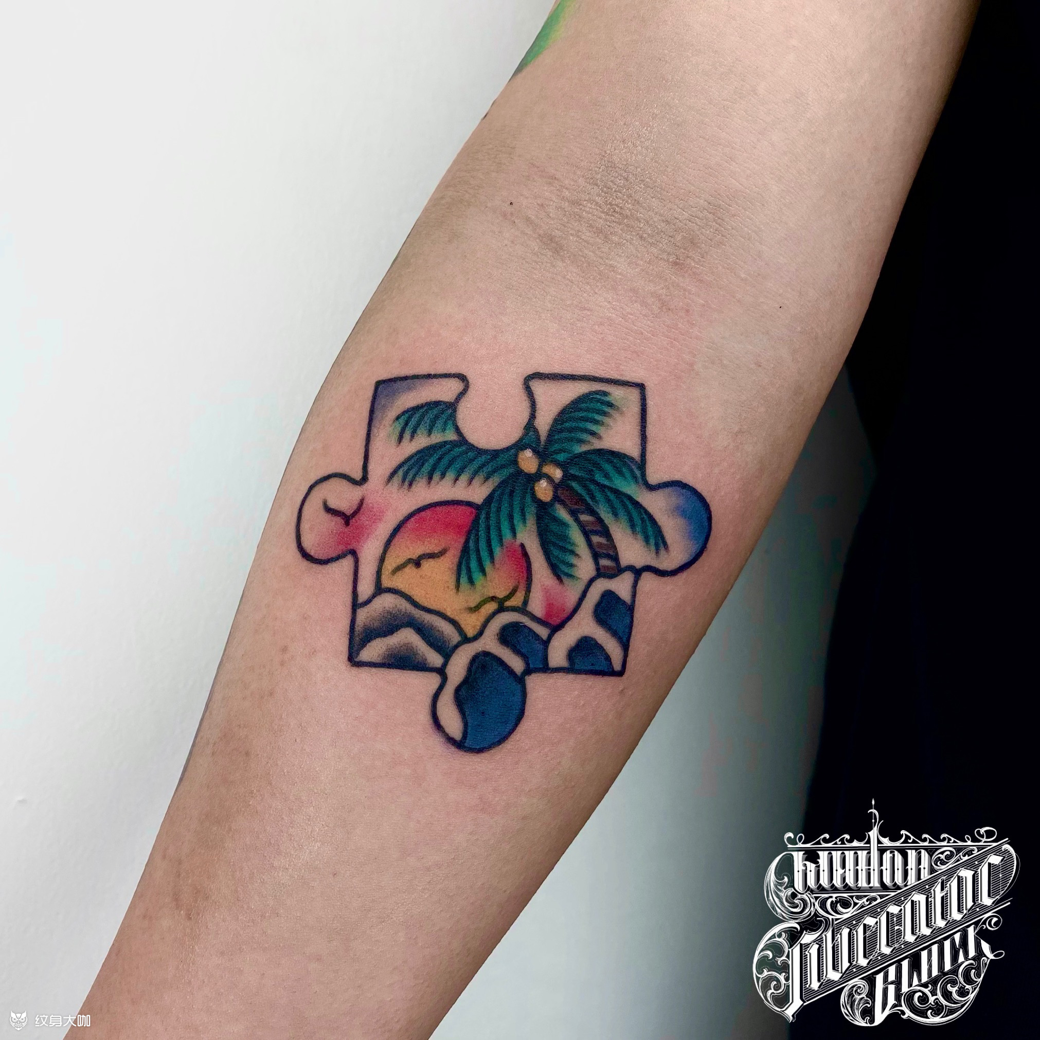 拼图海浪_纹身图案手稿图片_lb的纹身作品集