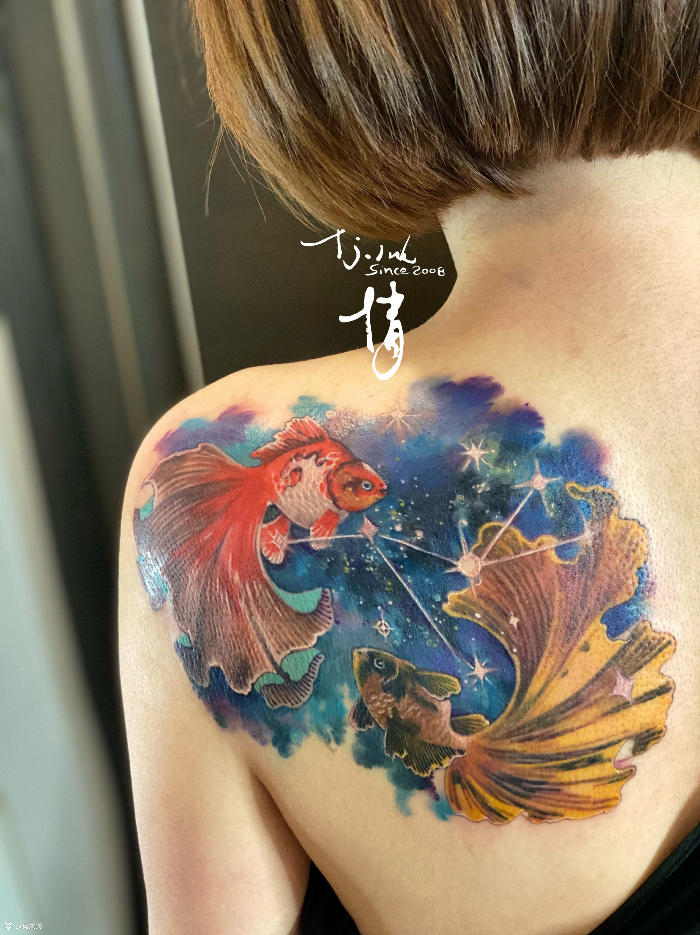 双鱼摩羯_纹身图案手稿图片_李倩的纹身作品集