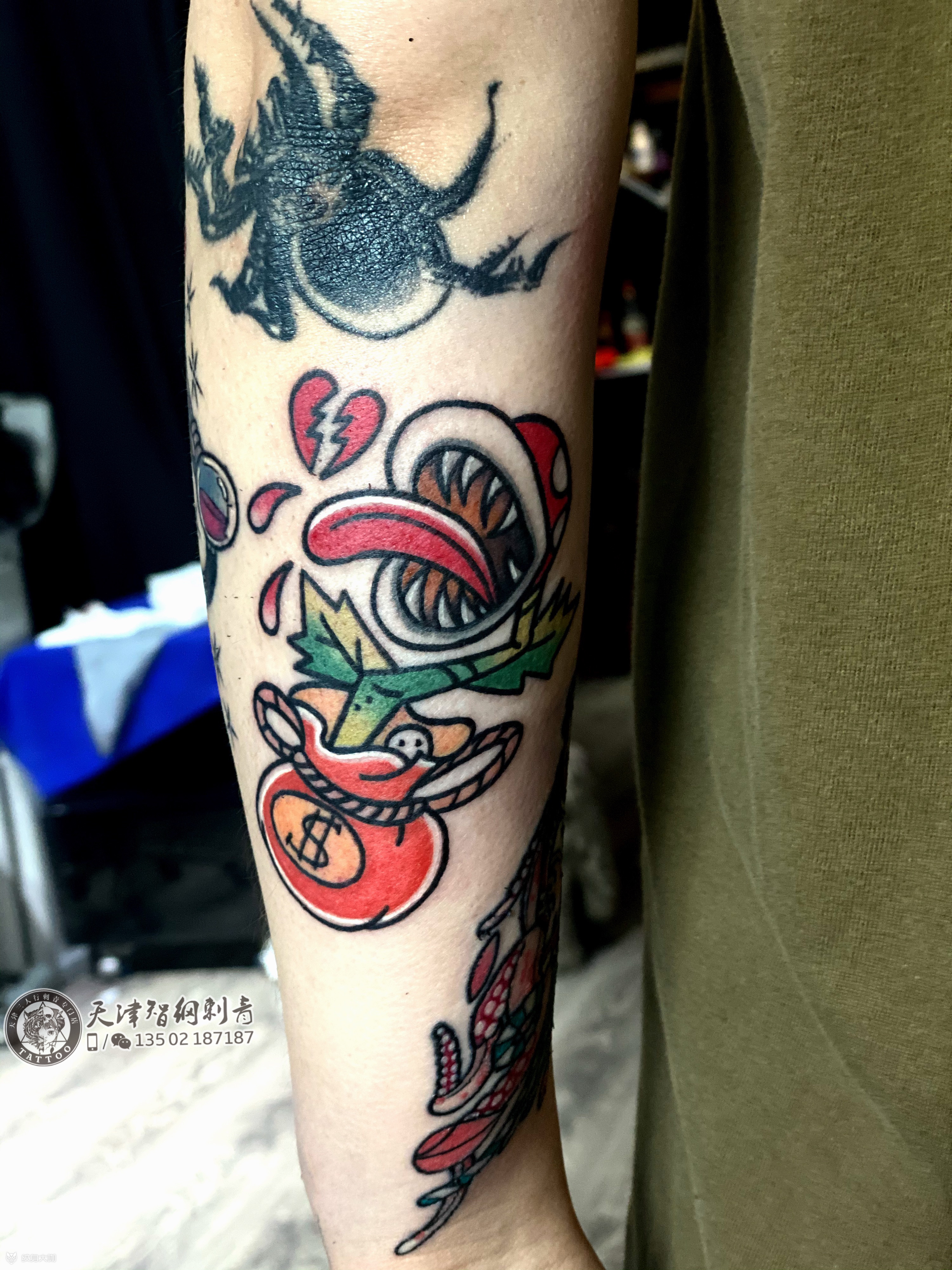 食人花_纹身图案手稿图片_白强的纹身作品集