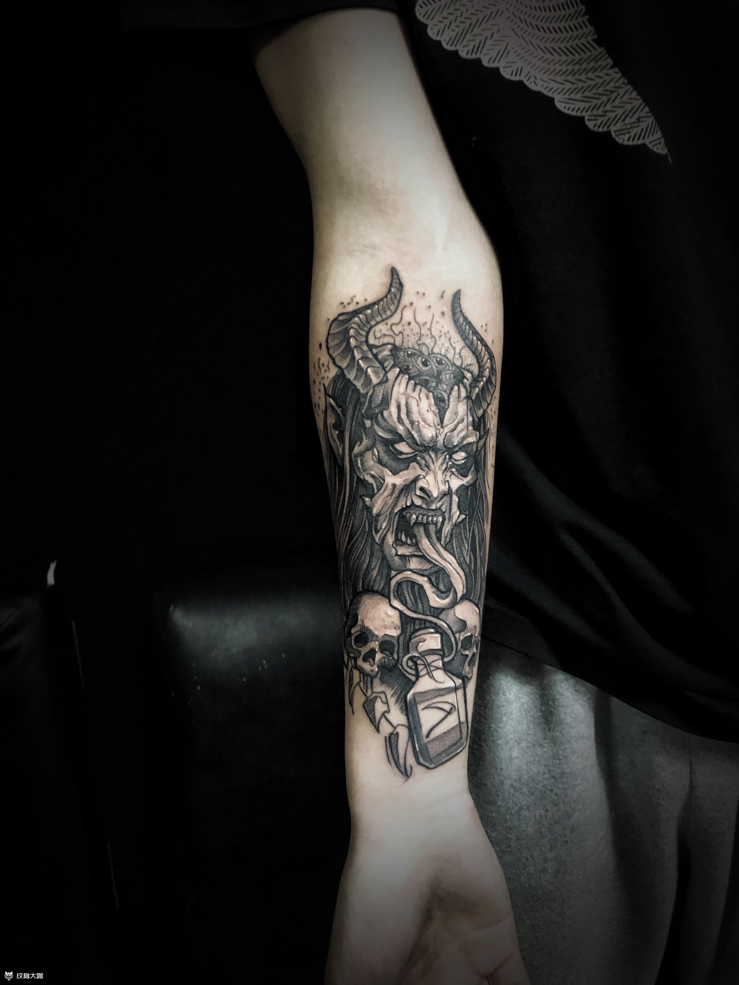 恶魔作品94_纹身图案手稿图片_亿云堂主理人-青石的纹身作品集