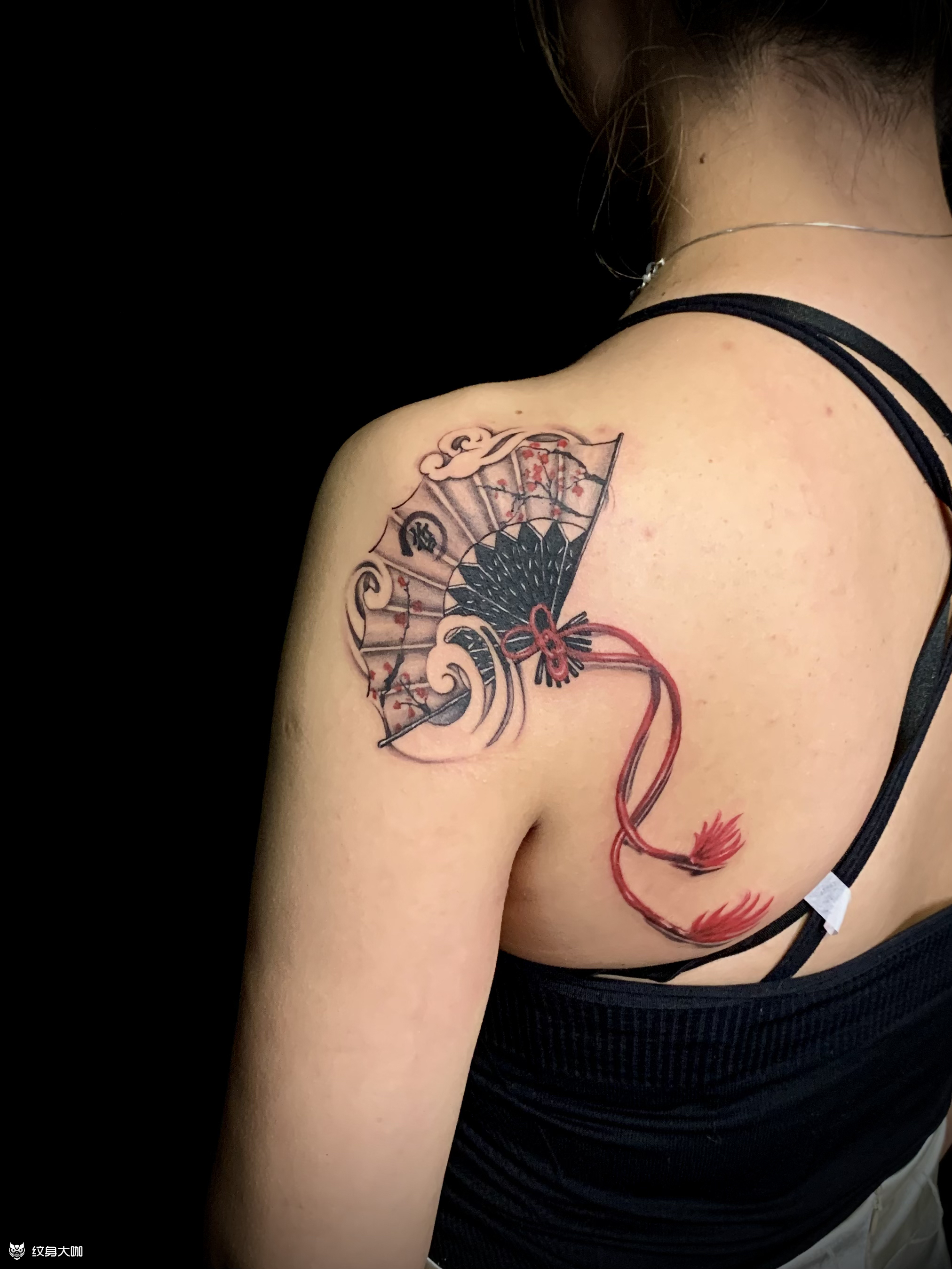 扇子_纹身图案手稿图片_陈传杰的纹身作品集