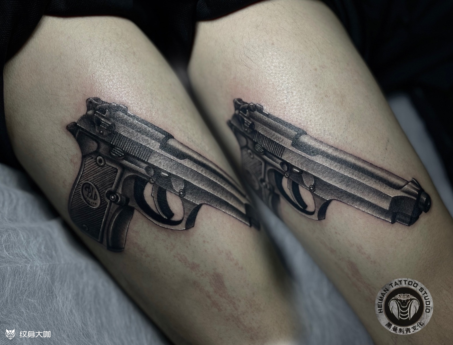 手枪_纹身图案手稿图片_lin的纹身作品集