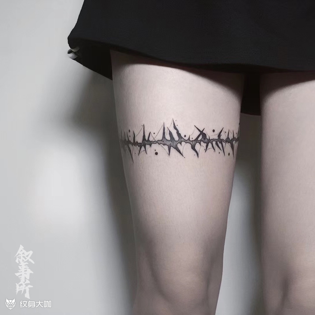 荆棘腿环_纹身图案手稿图片_叙事所的纹身作品集