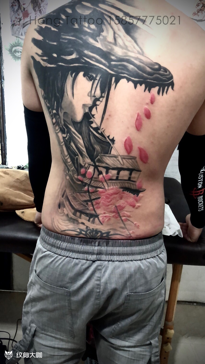 寒江孤影_纹身图案手稿图片_郑昌平的纹身作品集