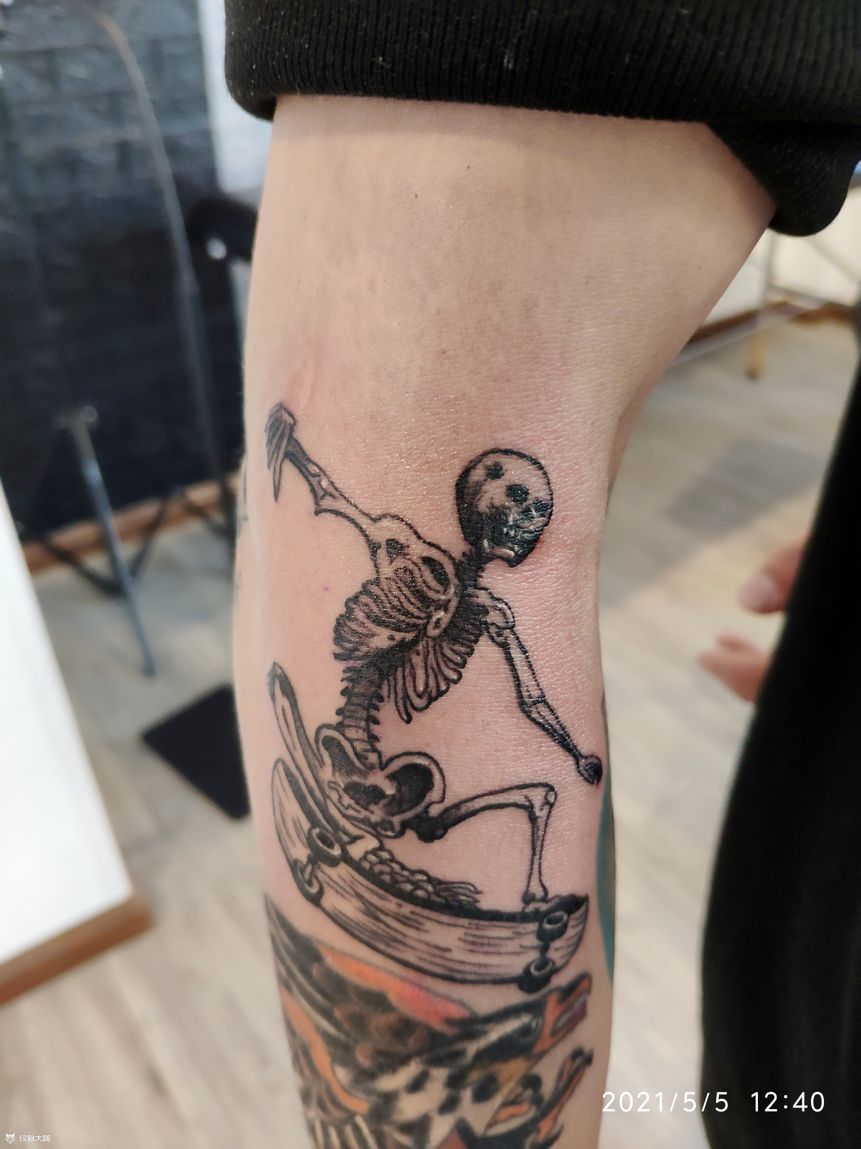 骷髅滑板_纹身图案手稿图片_慢热的纹身作品集