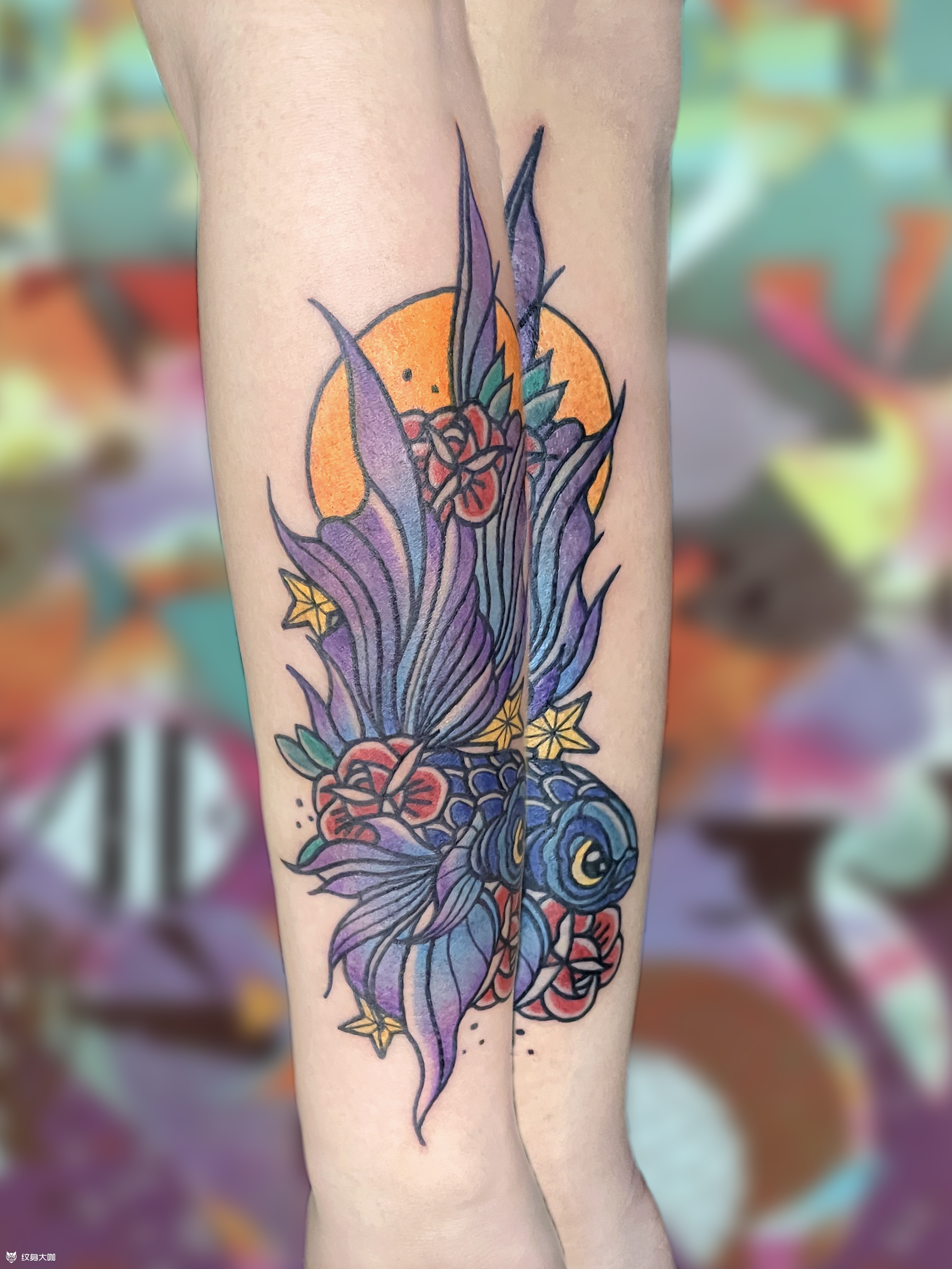 斗鱼_纹身图案手稿图片_安ann的纹身作品集