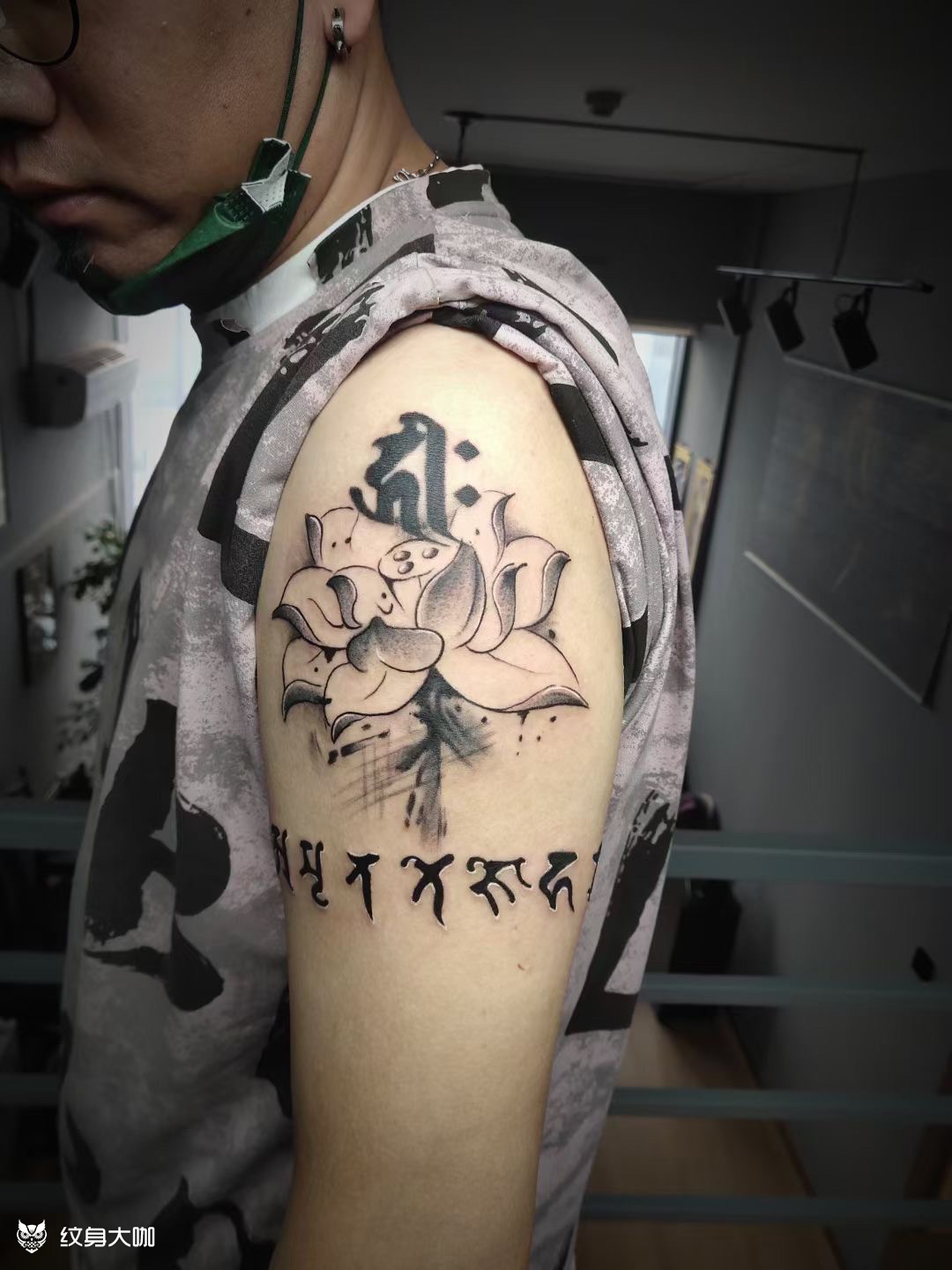 守护莲花_纹身图案手稿图片_陈龙的纹身作品集