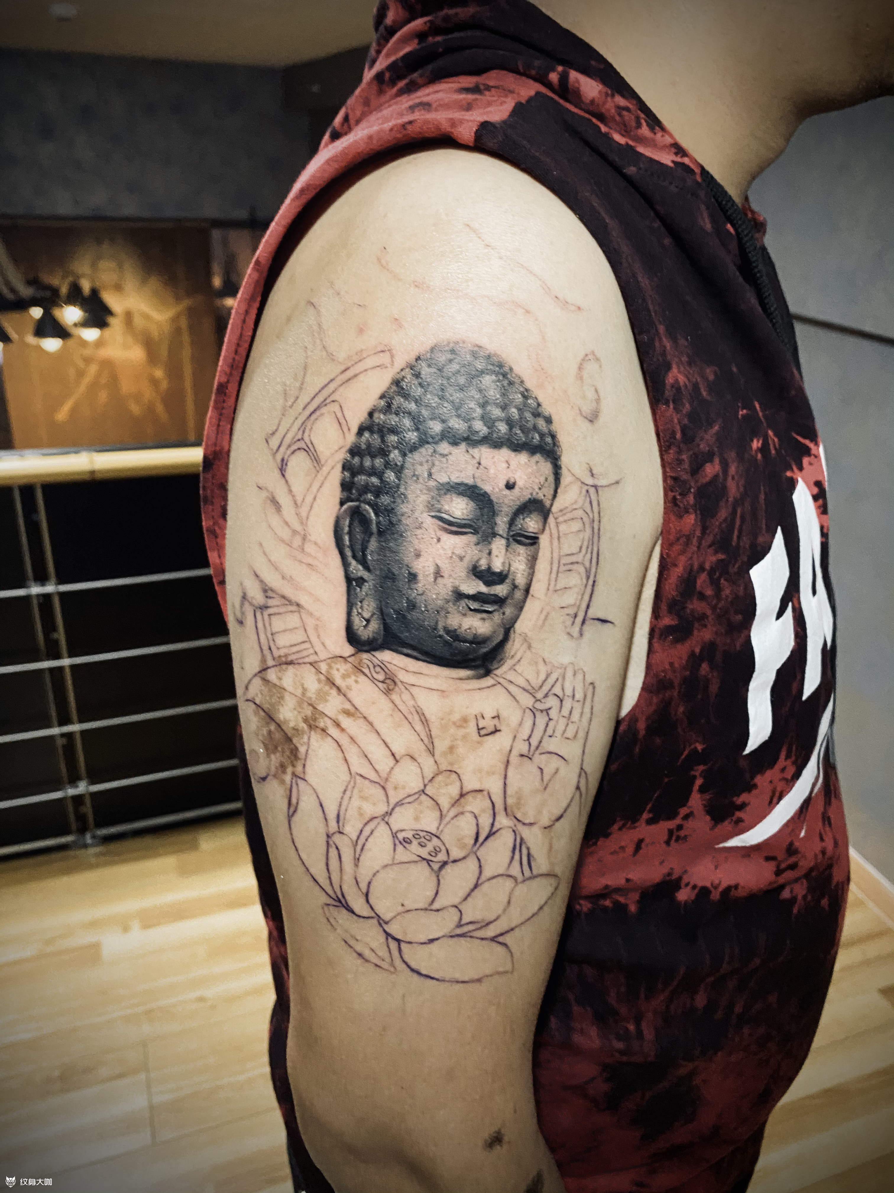 阿弥陀佛(未完)_纹身图案手稿图片_陈龙的纹身作品集