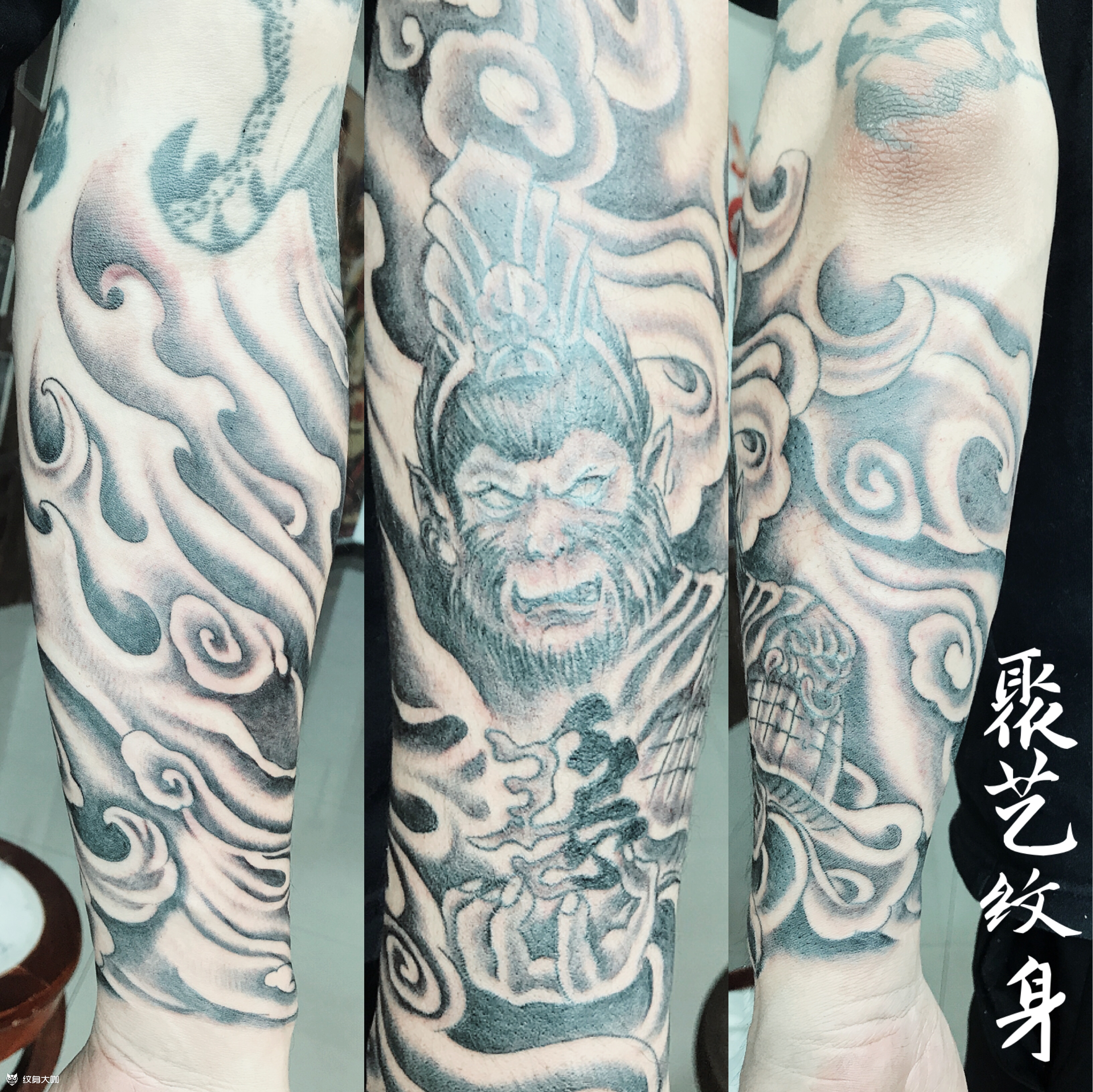 齐天大圣善恶一念之间_纹身图案手稿图片_郭磊的纹身作品集