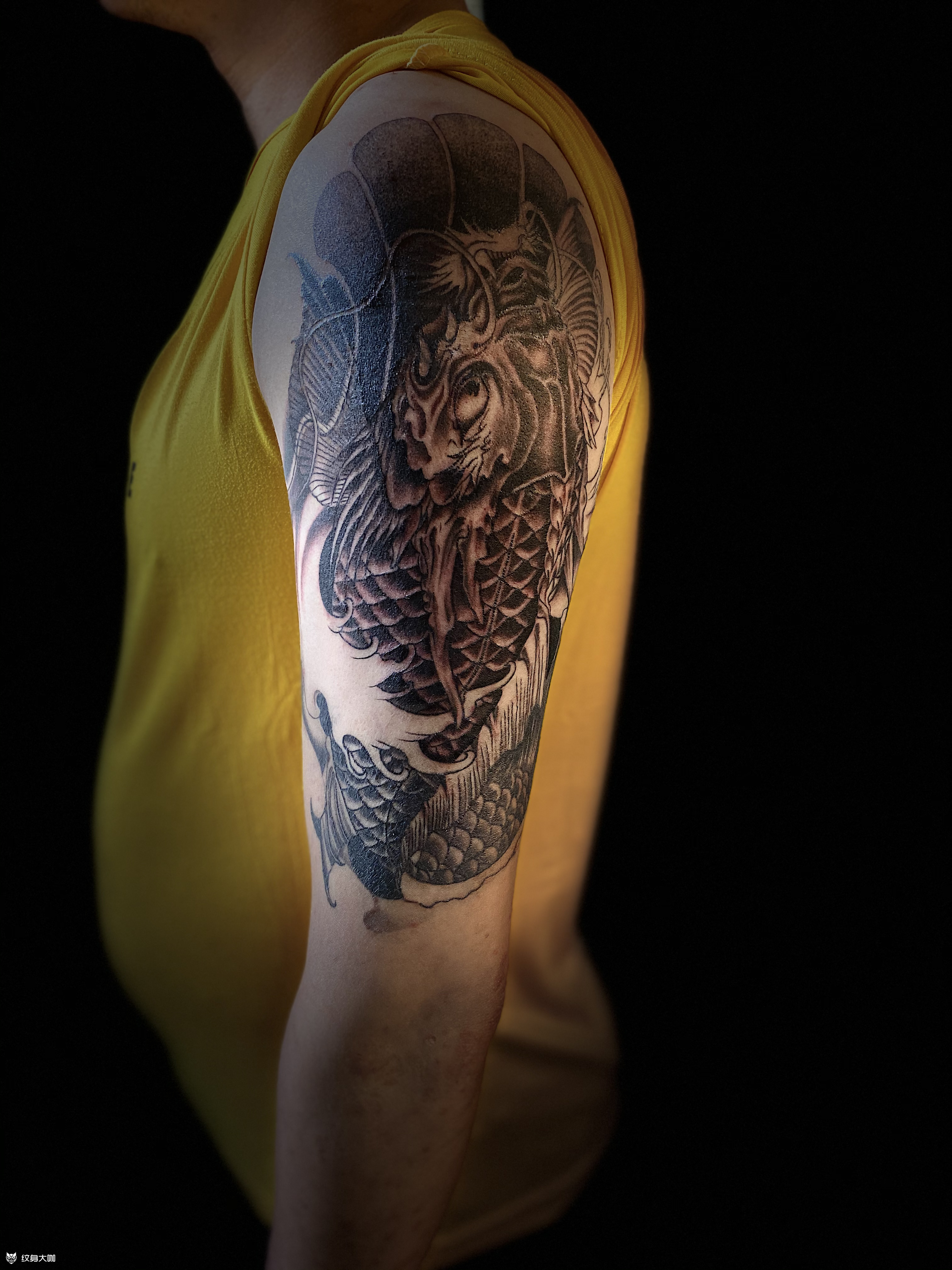 老图龙鲤_纹身图案手稿图片_广元心安涅盘刺客的纹身作品集