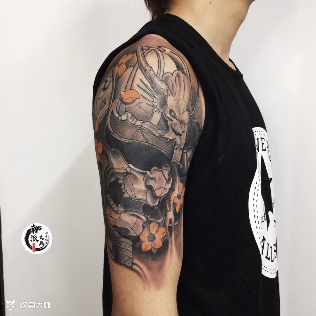 鬼武士_纹身图案手稿图片_q_的纹身作品集