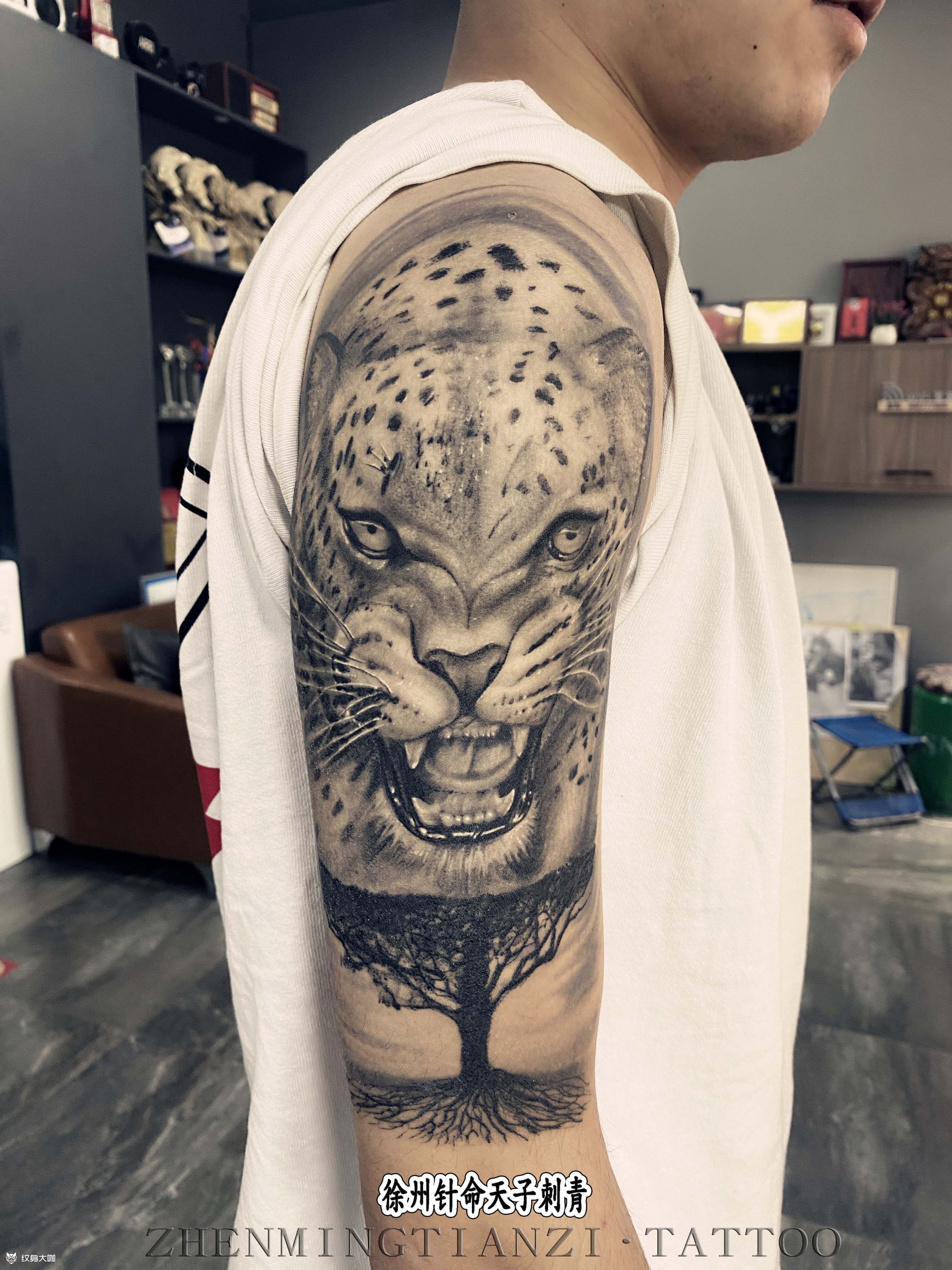 豹子_纹身图案手稿图片_针命天子的纹身作品集