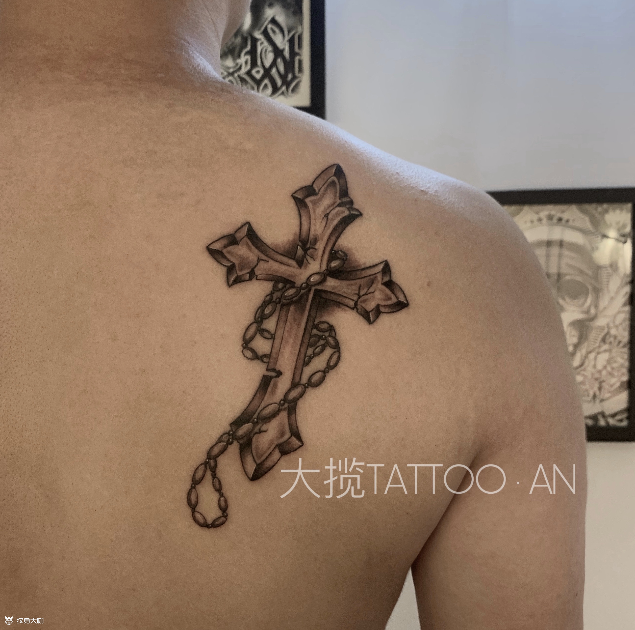 十字架_纹身图案手稿图片_大揽安的纹身作品集