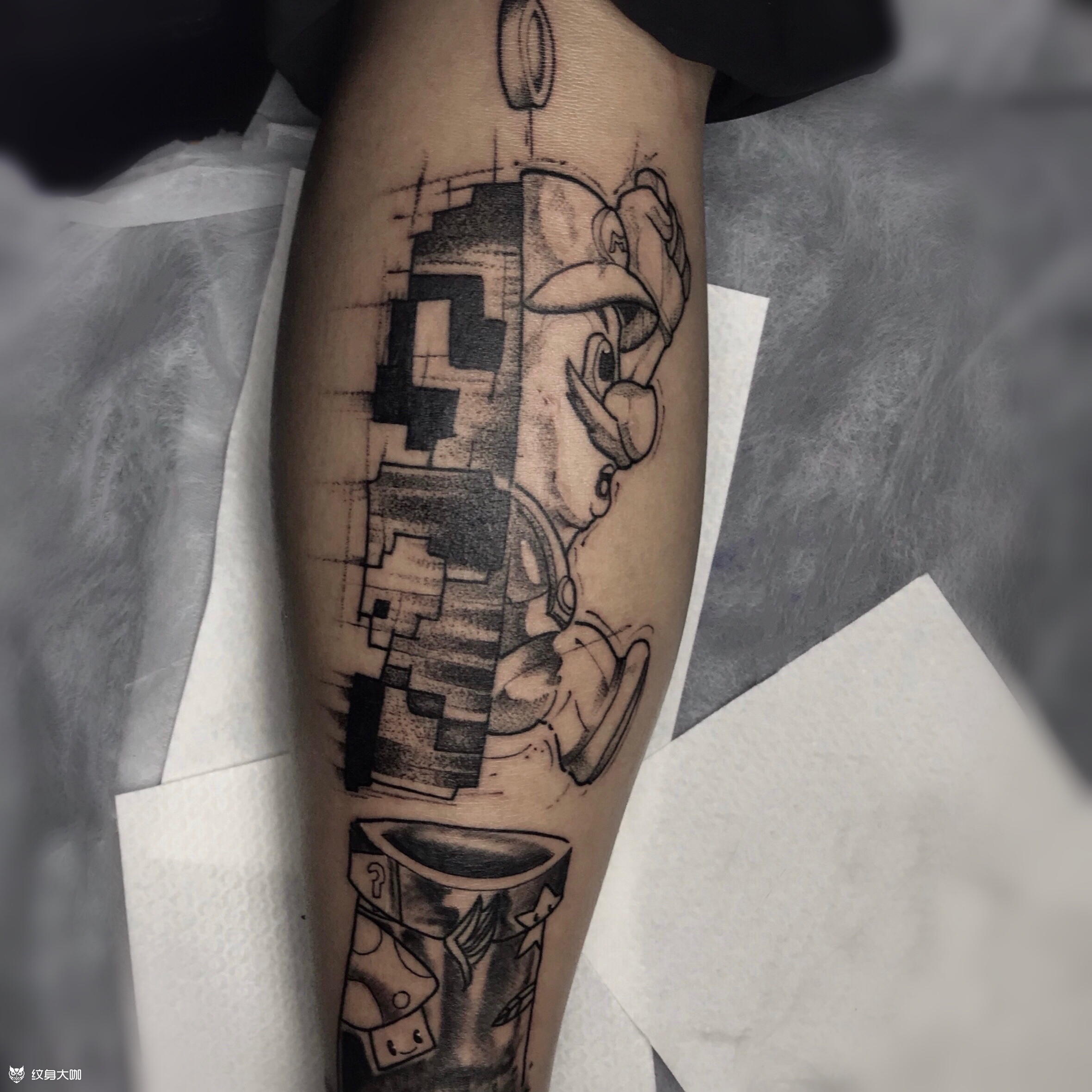 马里奥_纹身图案手稿图片_bossf的纹身作品集