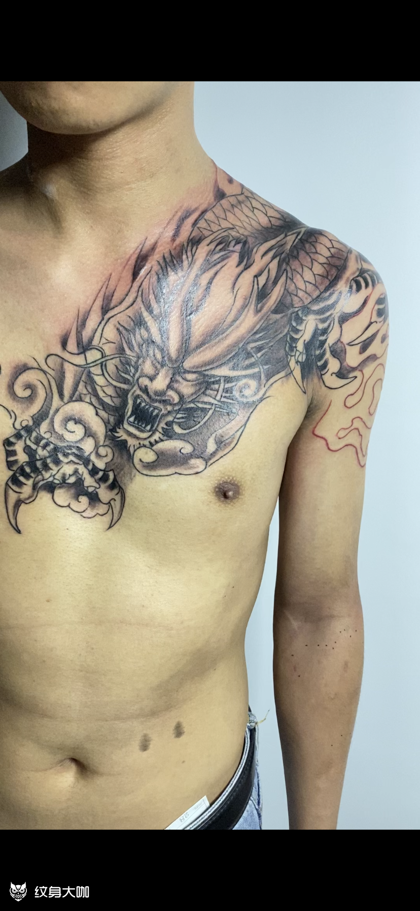 过肩麒麟_纹身图案手稿图片_林伟的纹身作品集