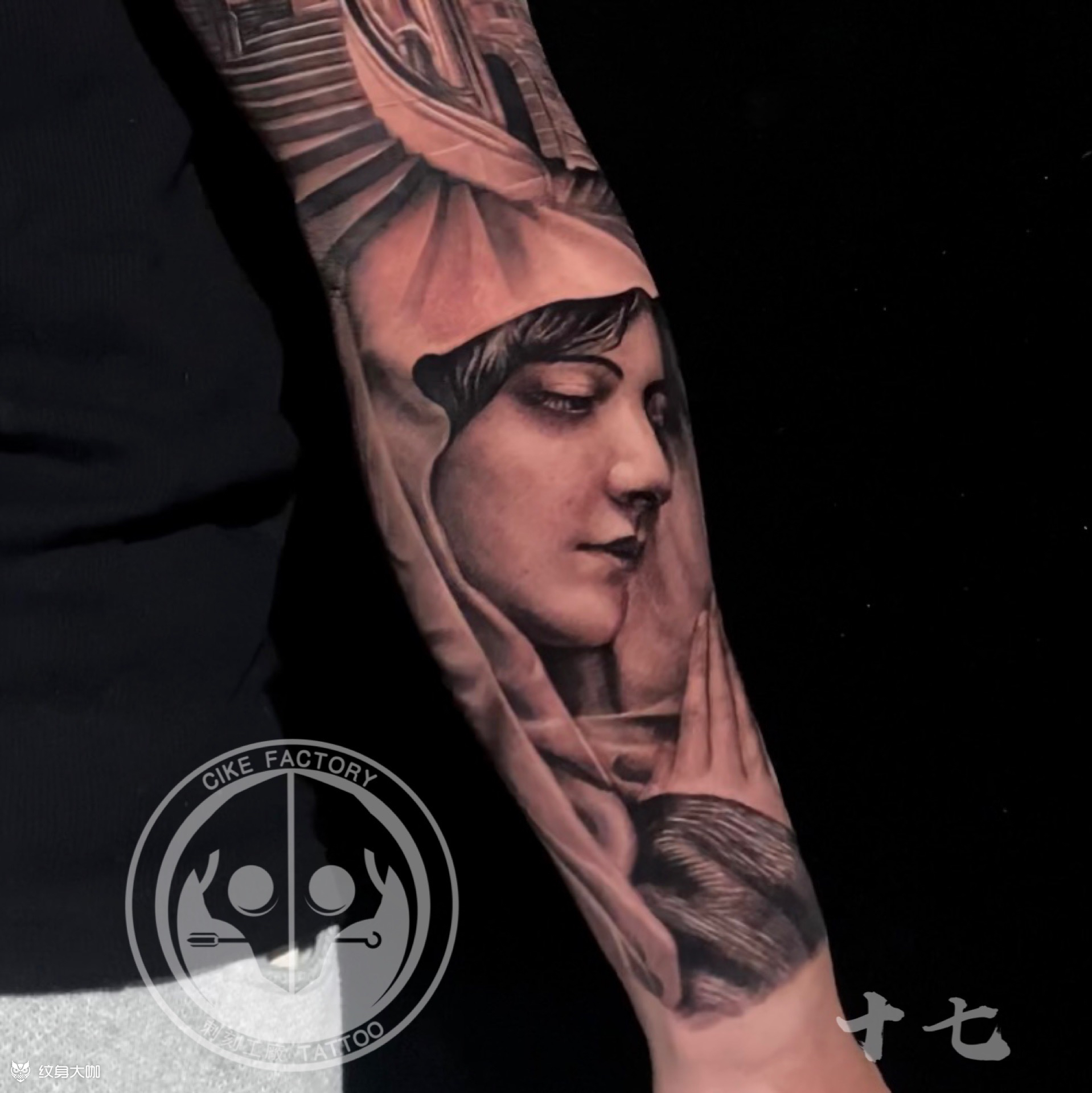 修女祈祷_纹身图案手稿图片_十七的纹身作品集