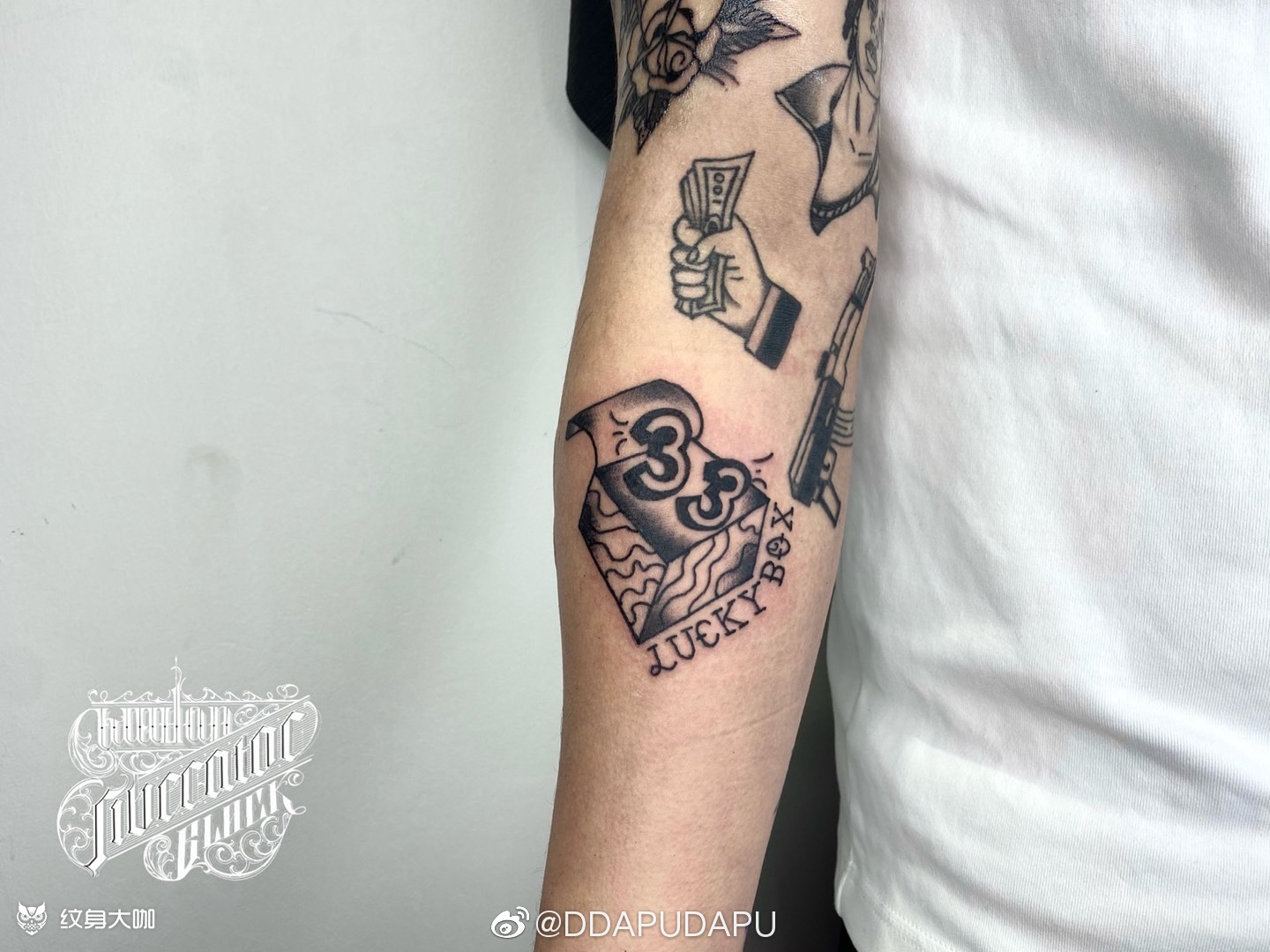 old school幸运数字_纹身图案手稿图片_dapu 大噗的纹身作品集