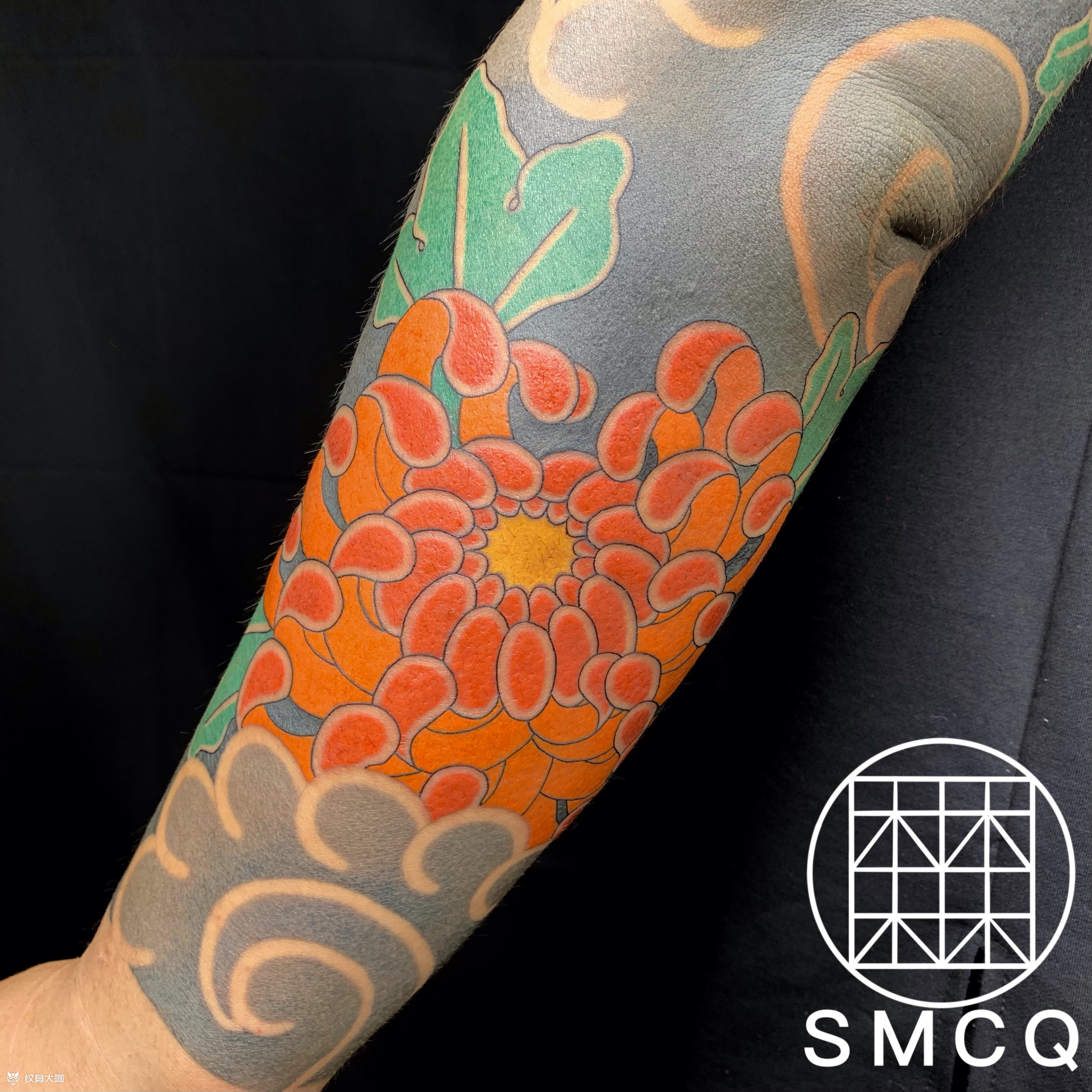 日式菊花_纹身图案手稿图片_段永盛的纹身作品集