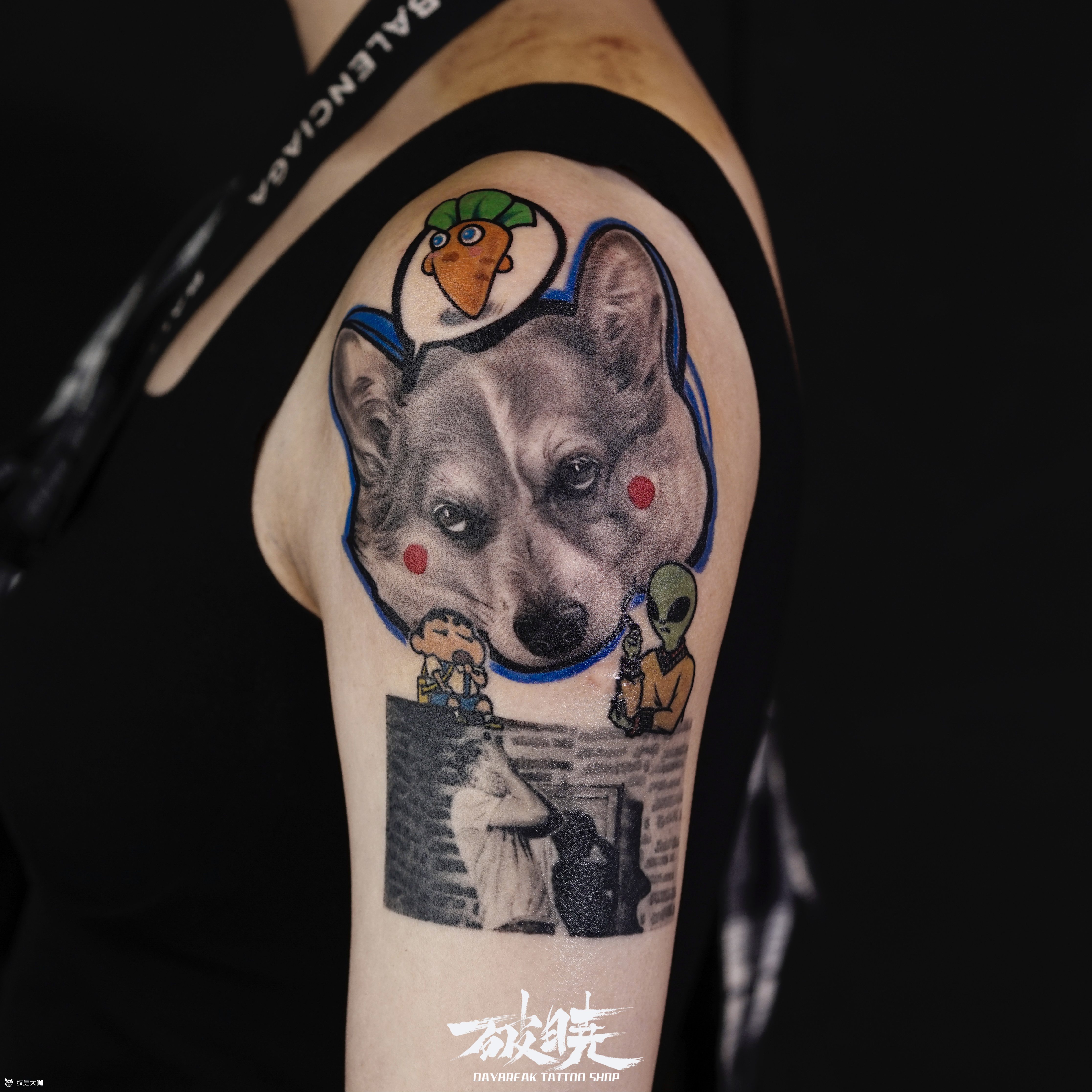 柯基_纹身图案手稿图片_晨熙的纹身作品集