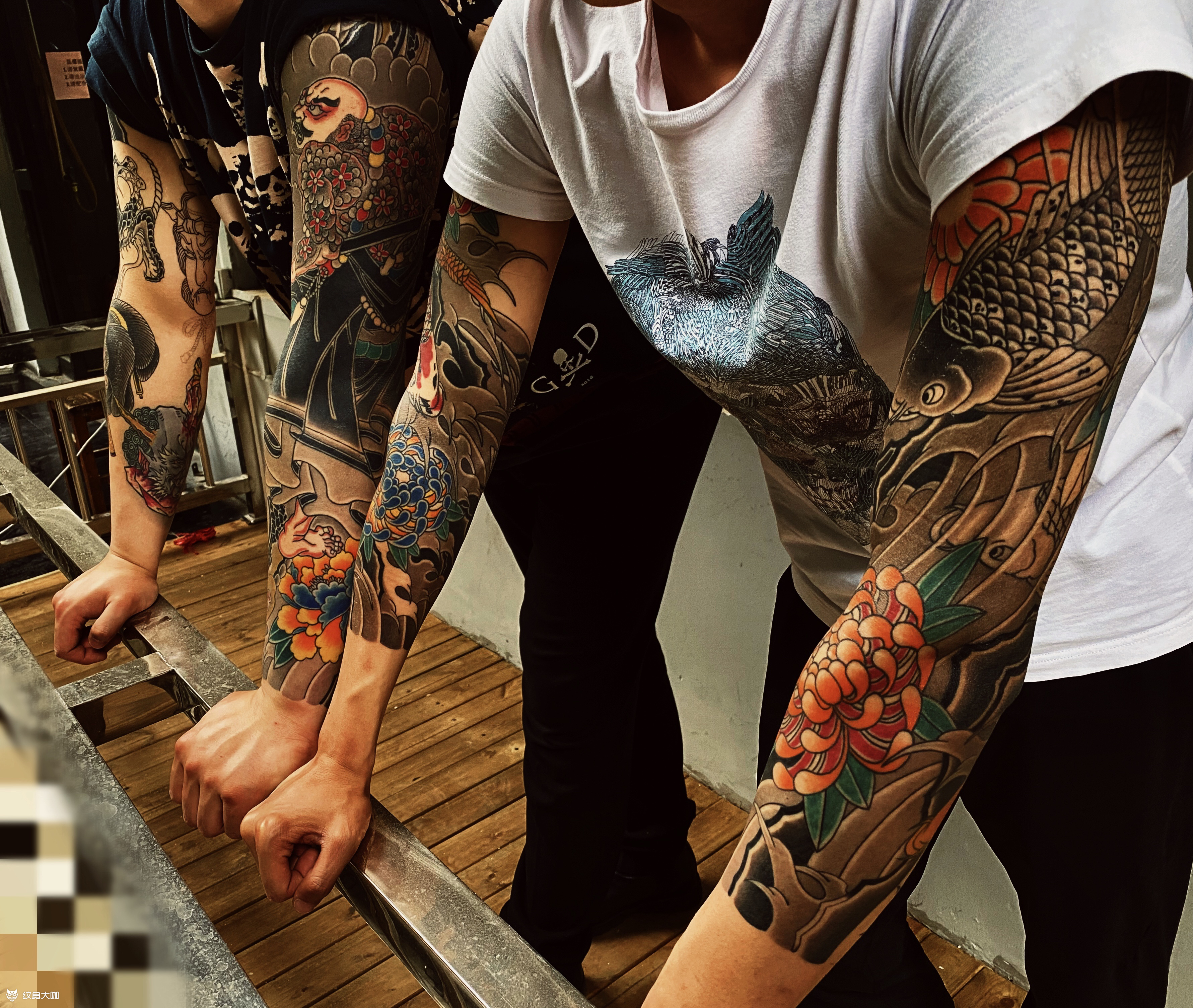 日式老传统花臂_纹身图案手稿图片_张迎的纹身作品集