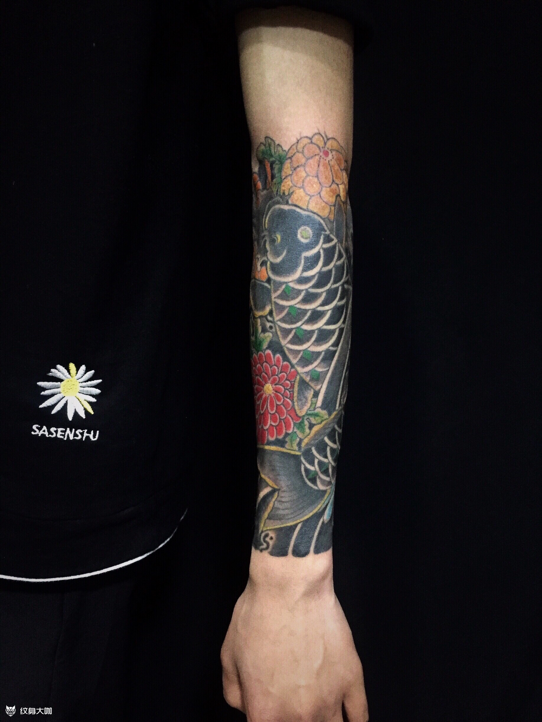 日式鲤鱼_纹身图案手稿图片_崔杰的纹身作品集