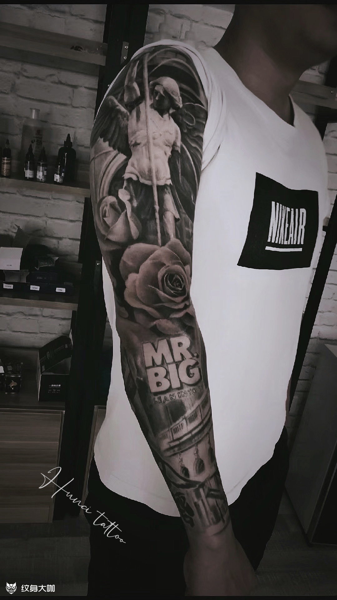 米迦勒雕像 花臂_纹身图案手稿图片_阿宇的纹身作品集