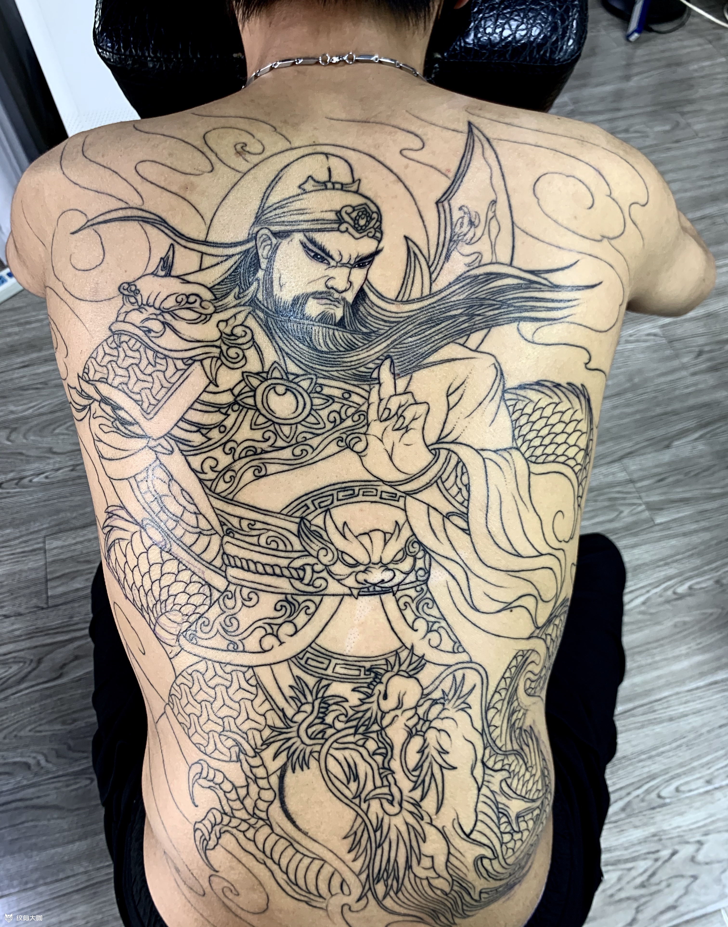 关羽线条_纹身图案手稿图片_深深的纹身作品集