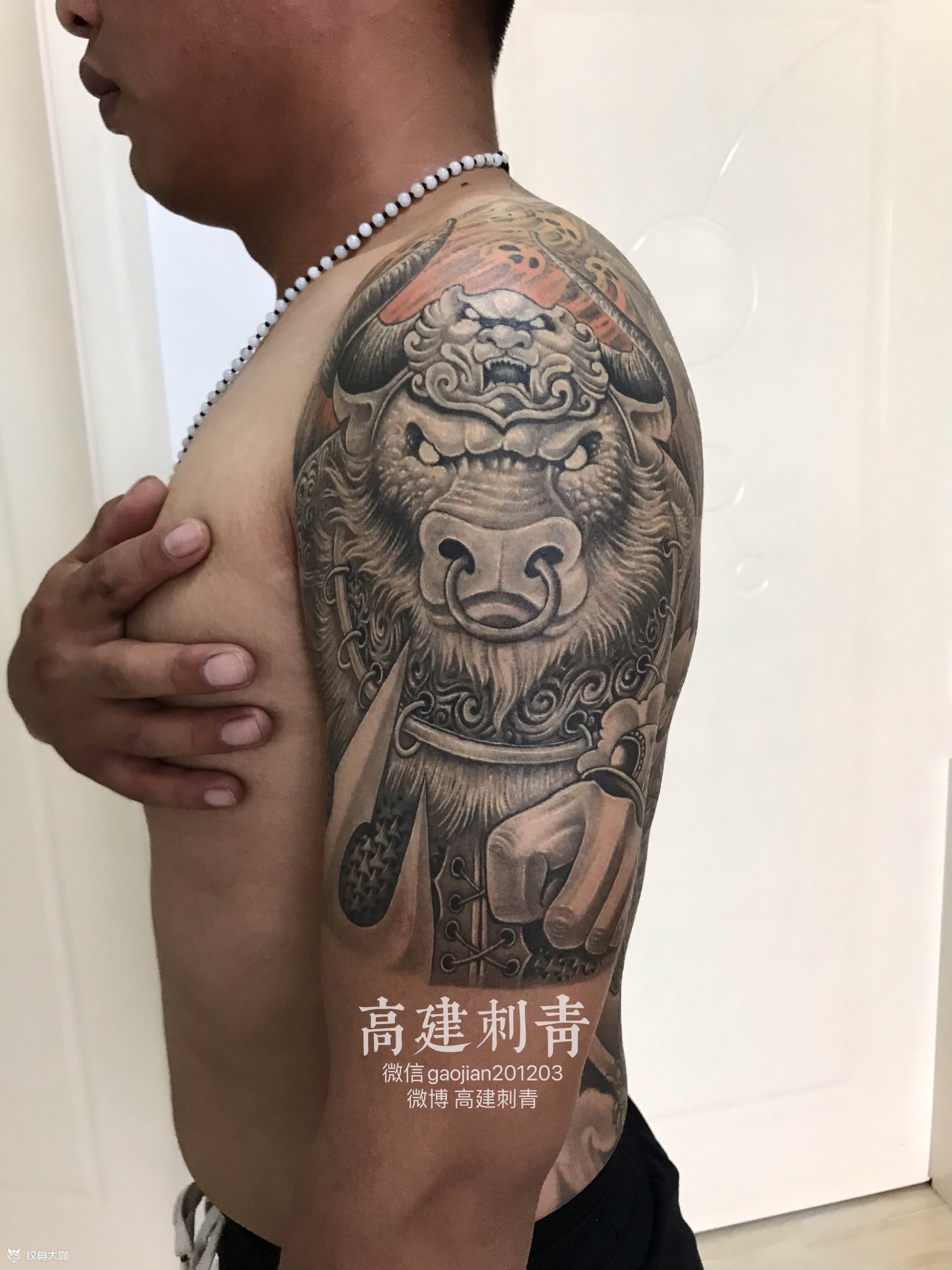 牛魔王_纹身图案手稿图片_高建的纹身作品集