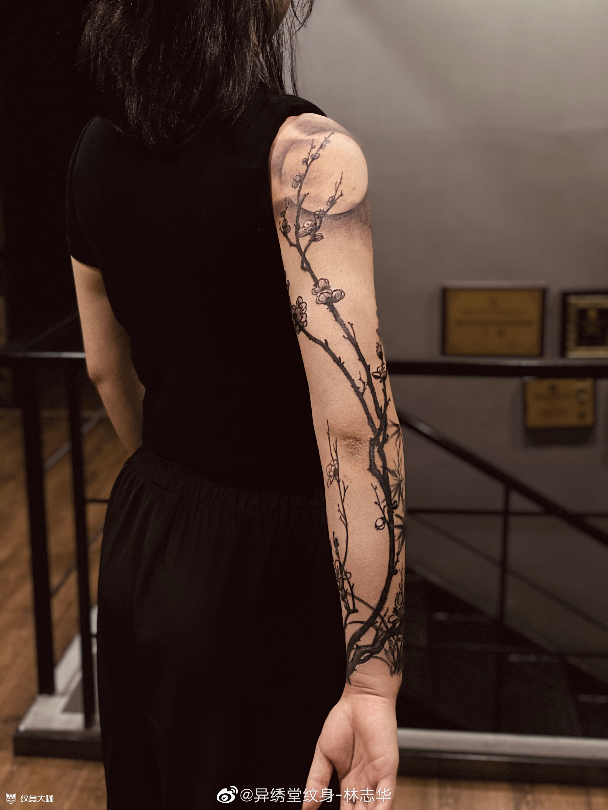 国画花臂纹身来自昆明7615健身_纹身吧社区 - 纹身大咖