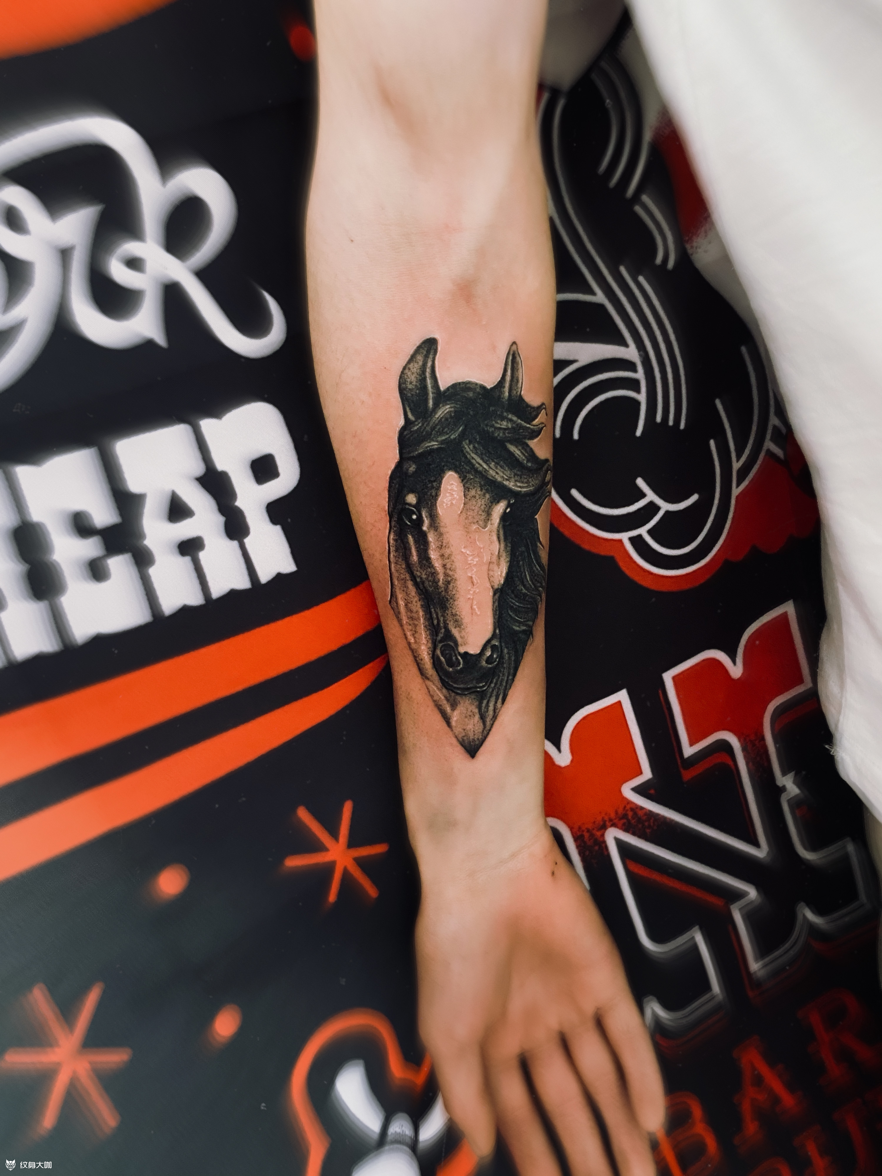 马头_纹身图案手稿图片_三个石头的纹身作品集