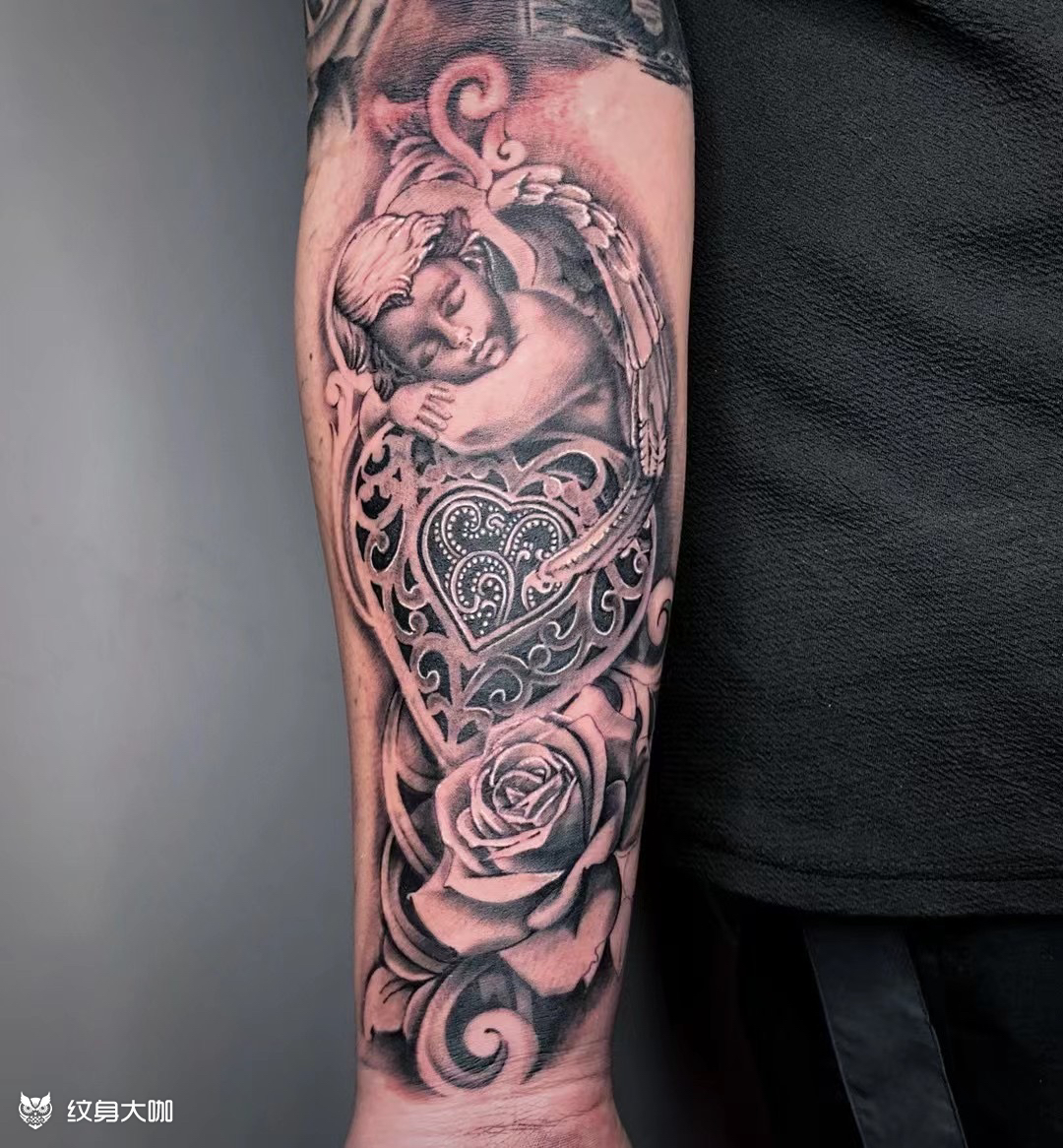 天使#_纹身图案手稿图片_lee的纹身作品集