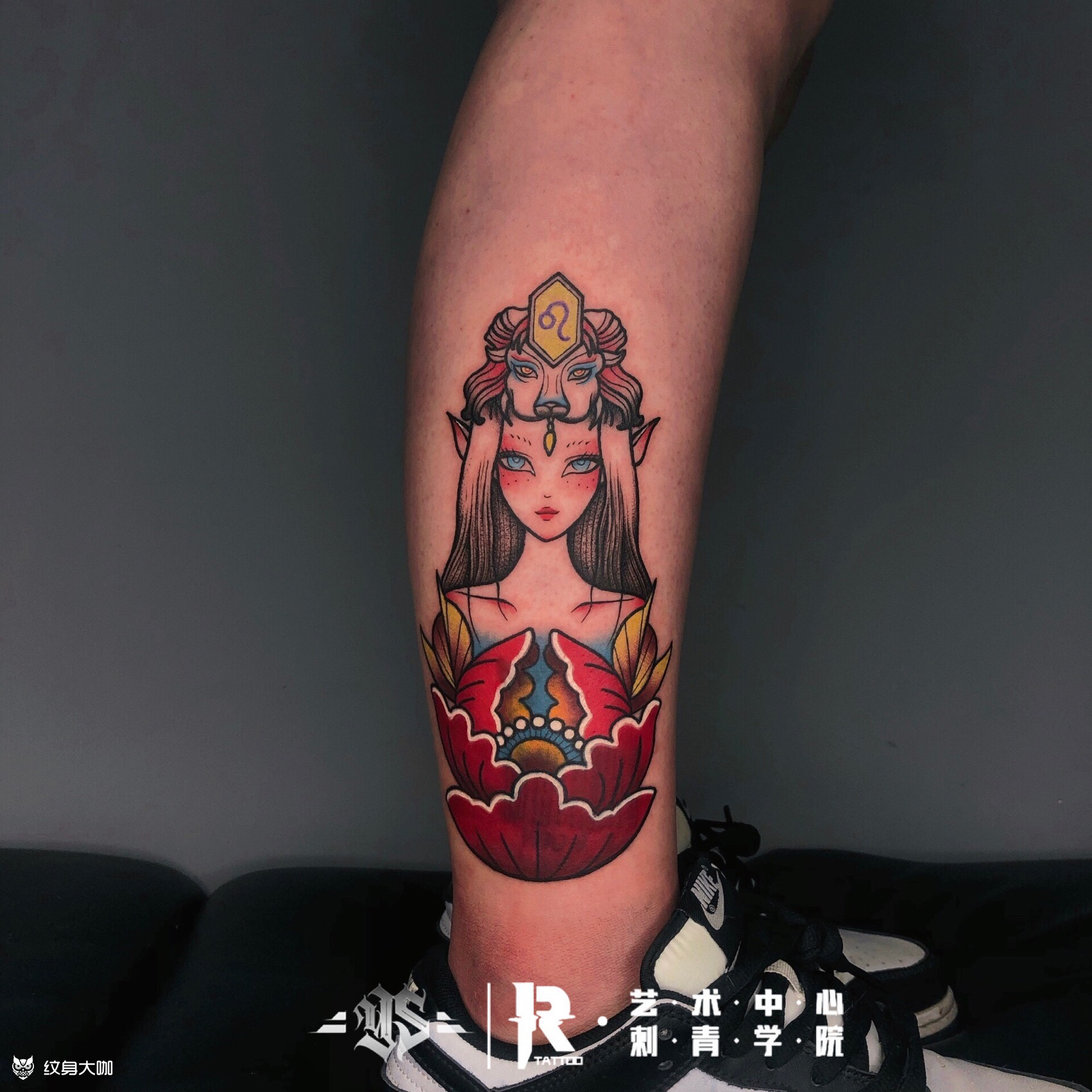 狮子座公主_纹身图案手稿图片_任彪的纹身作品集