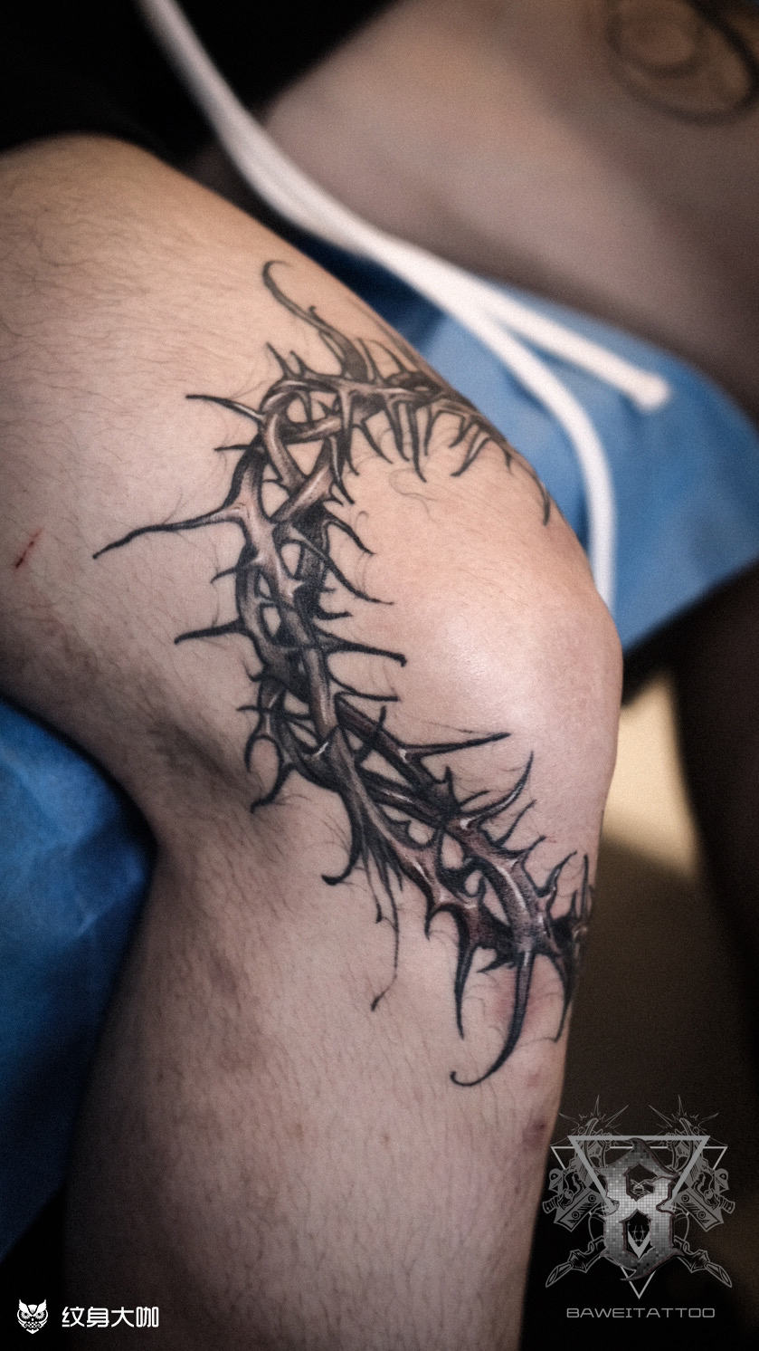 荆棘_纹身图案手稿图片_潘阳的纹身作品集