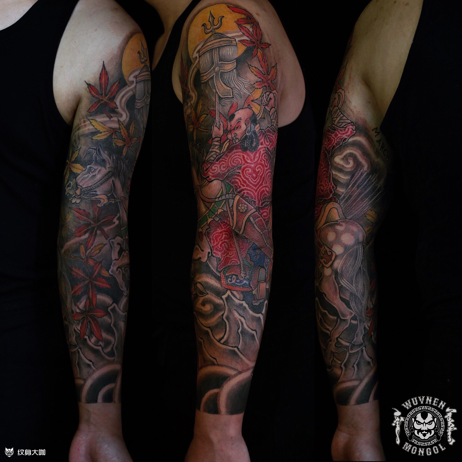 蒙古勇士_纹身图案手稿图片_伊德尔的纹身作品集
