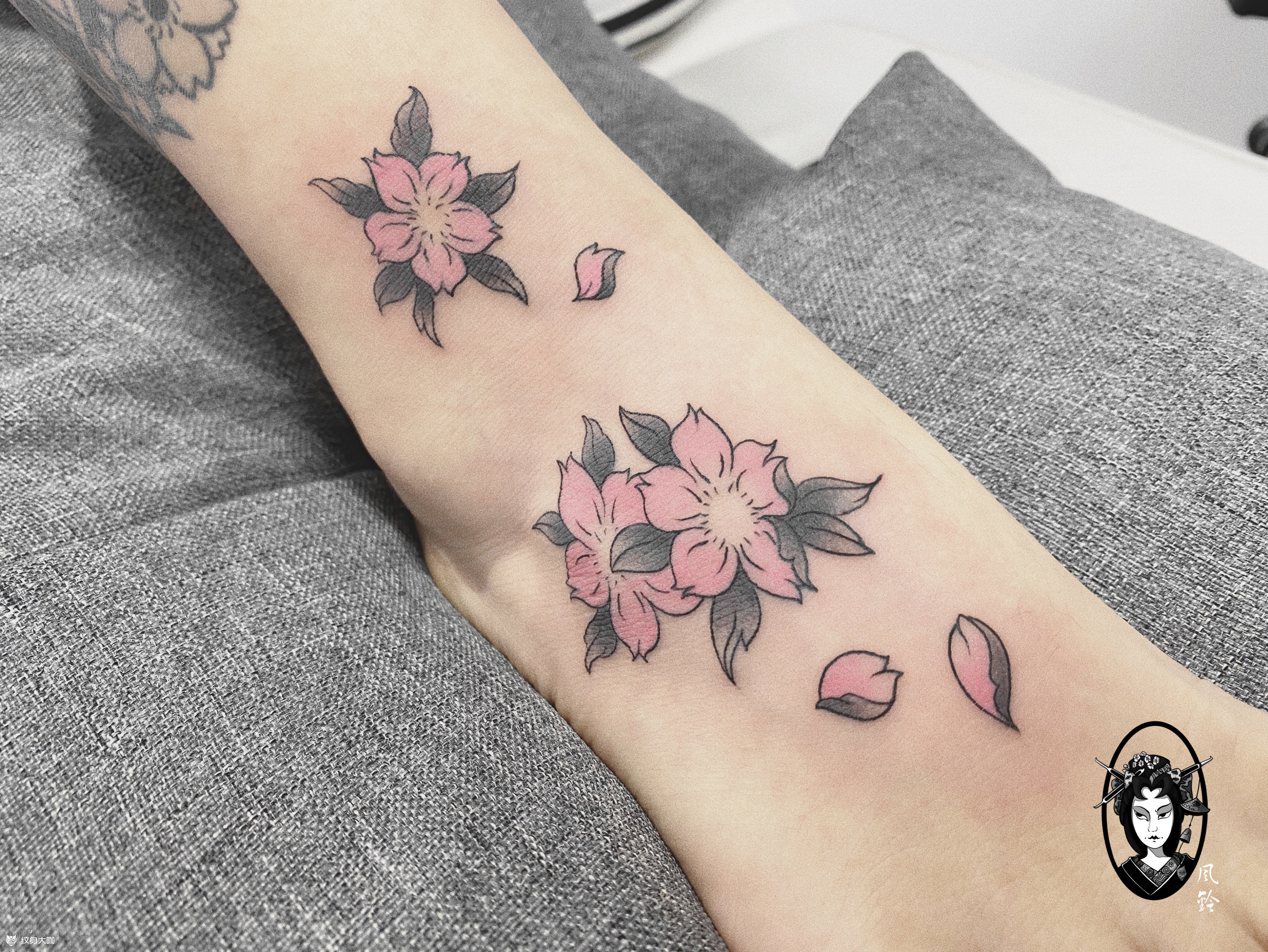 樱花_纹身图案手稿图片_小依鋆的纹身作品集