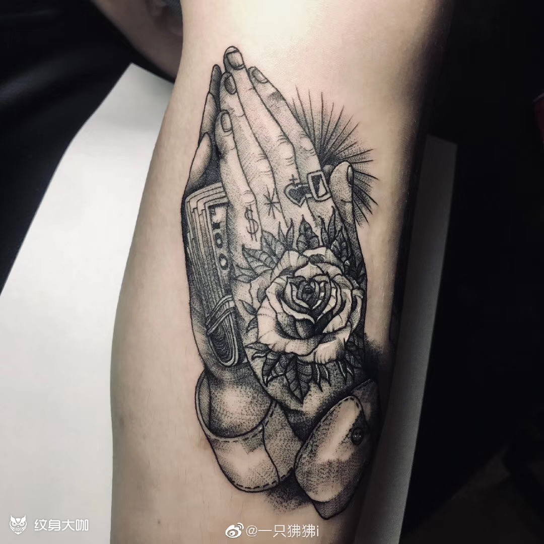 佛手_纹身图案手稿图片_胡锦松的纹身作品集