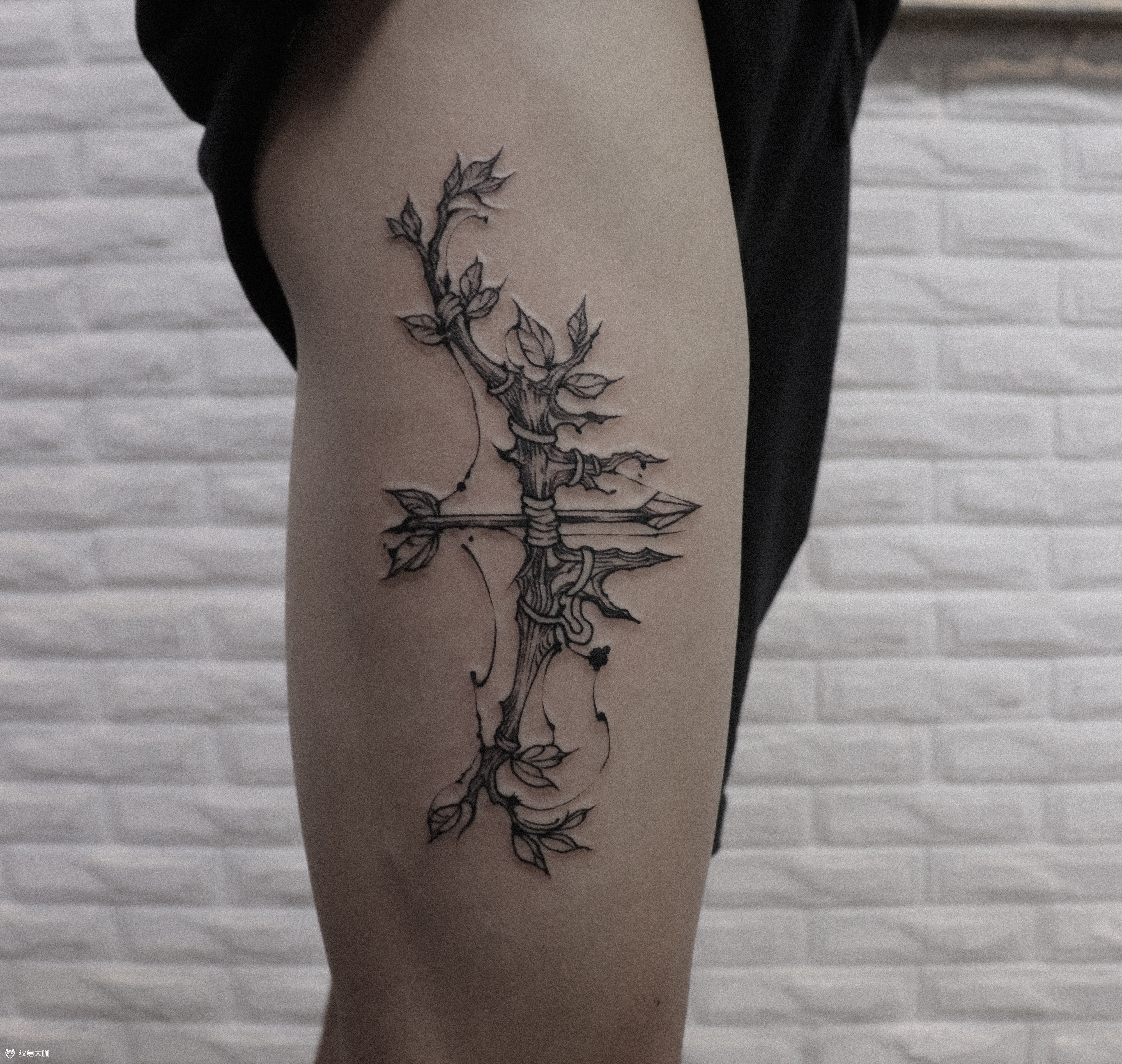 弓箭_纹身图案手稿图片_虾米的纹身作品集