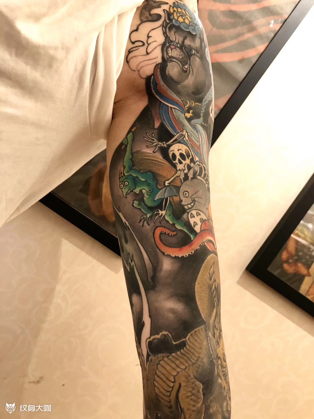 百鬼夜行花臂_纹身图案手稿图片_一初的纹身作品集